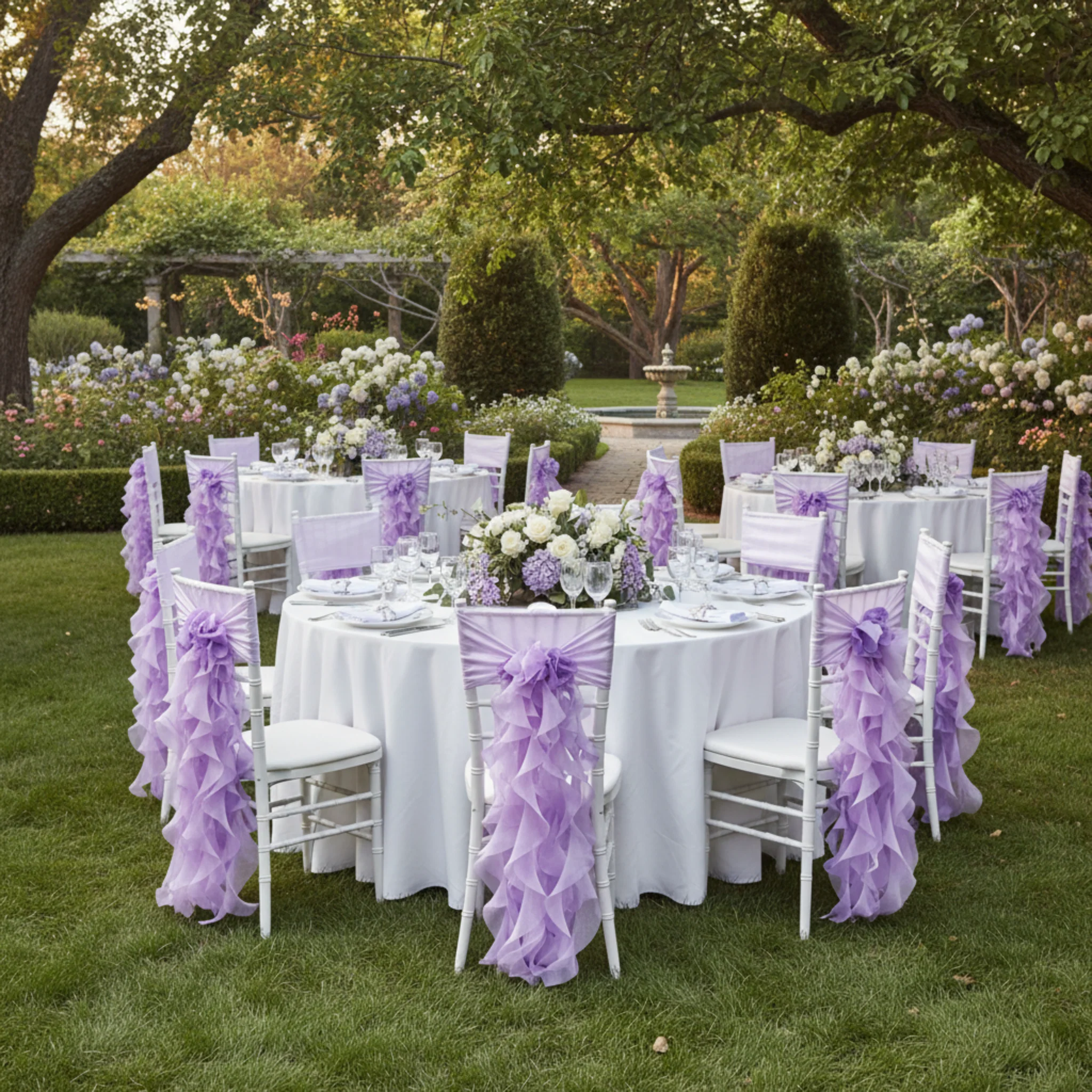 Curly Willow Chair Sash - Victorian Lilac/Wisteria - Image 7
