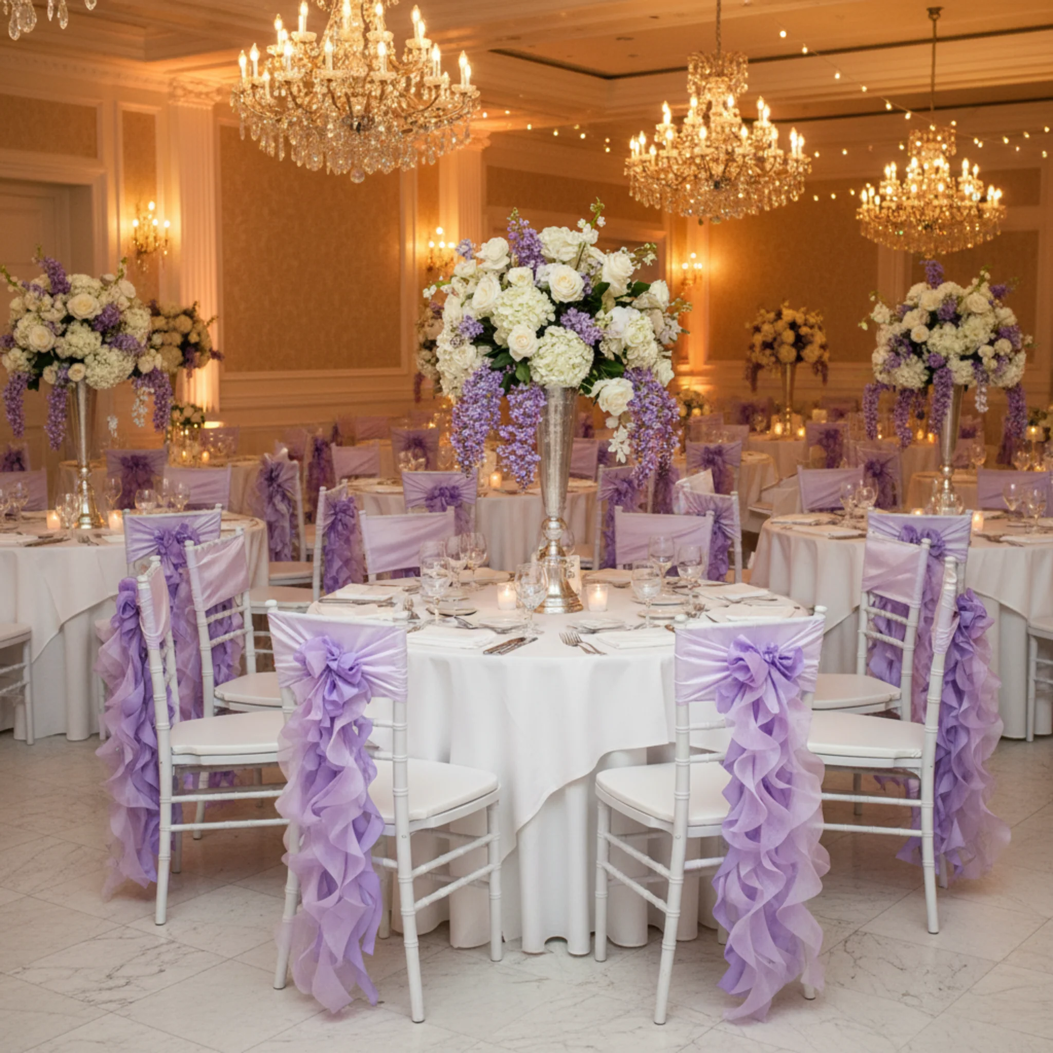Curly Willow Chair Sash - Victorian Lilac/Wisteria - Image 8
