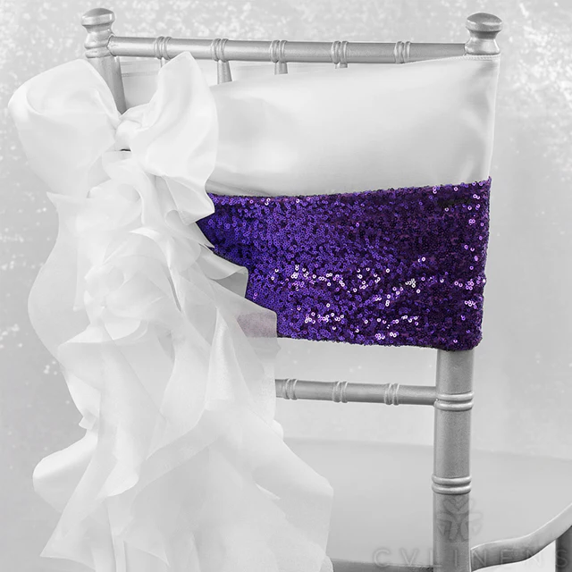 Curly Willow Chair Sash - White - Image 3