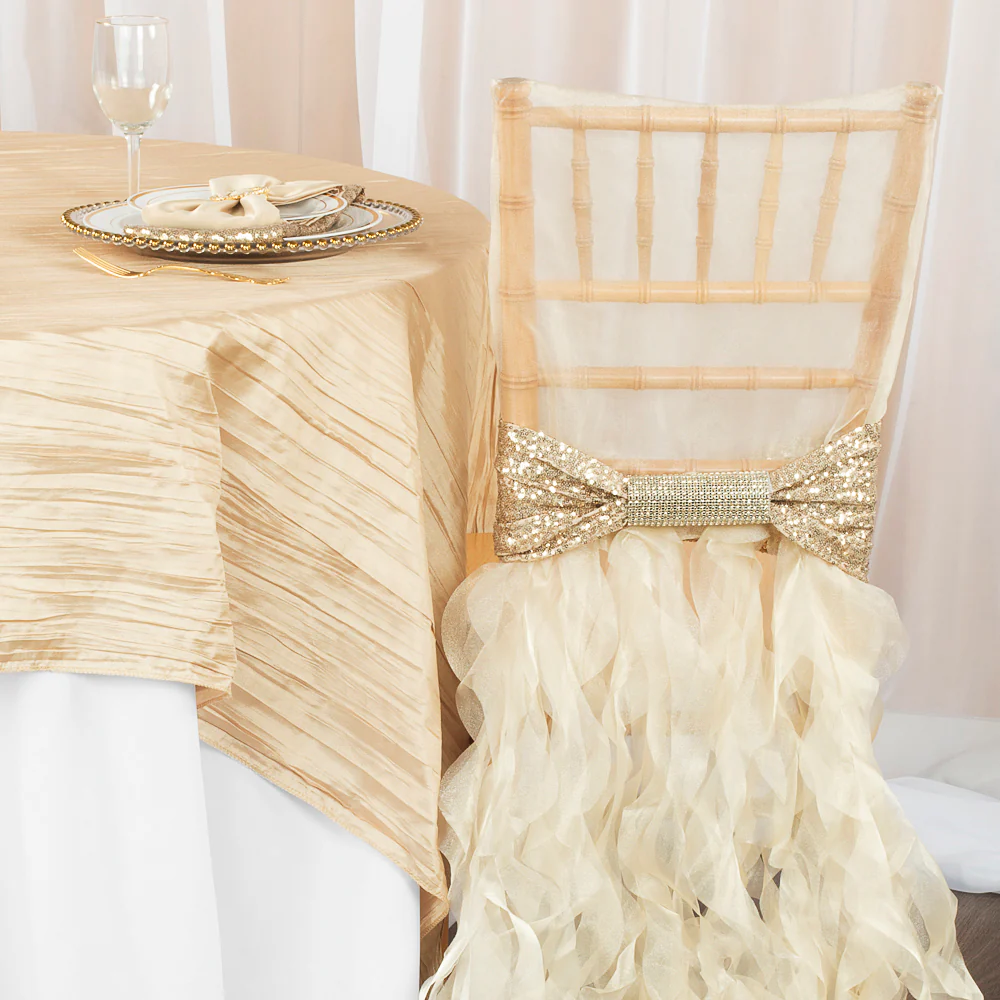 Curly Willow Chiavari Chair Back Slip Cover - Champagne - Image 3