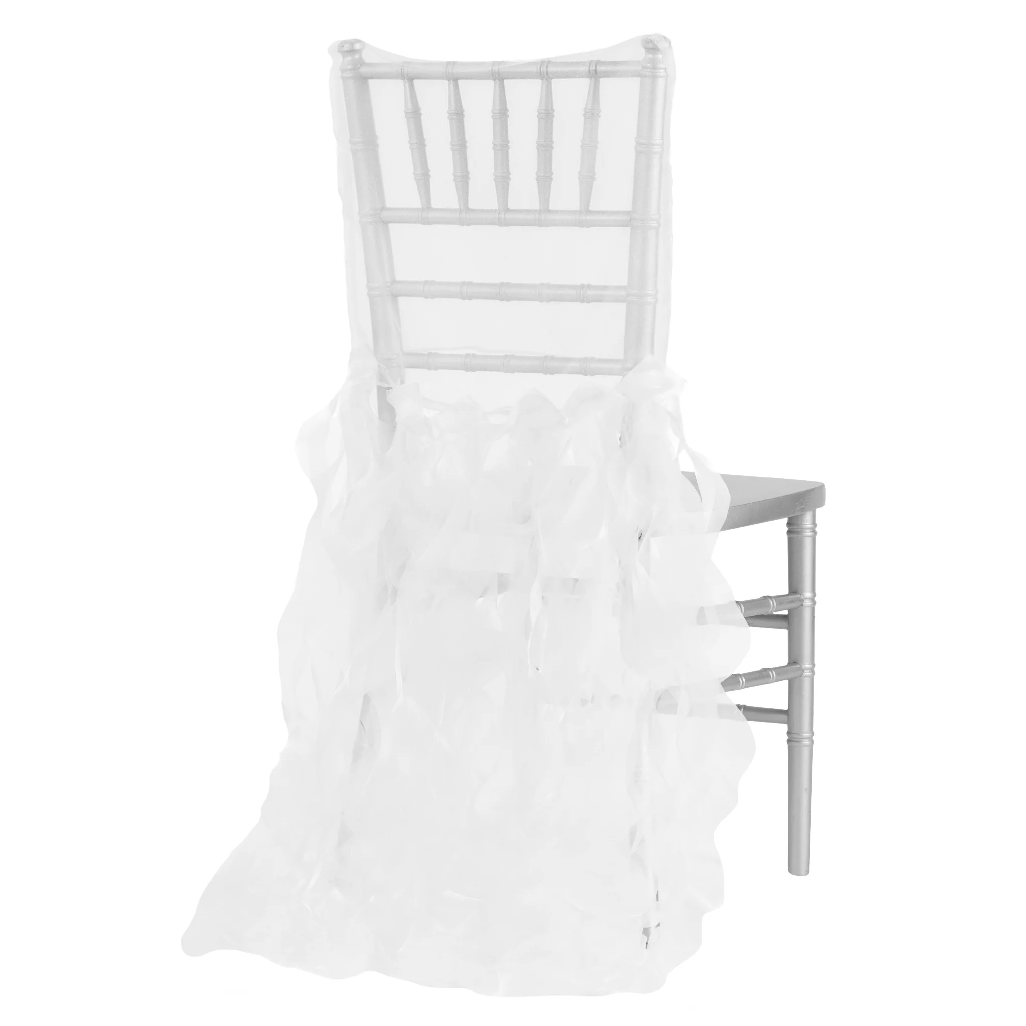 Curly Willow Chiavari Chair Back Slip Cover - White