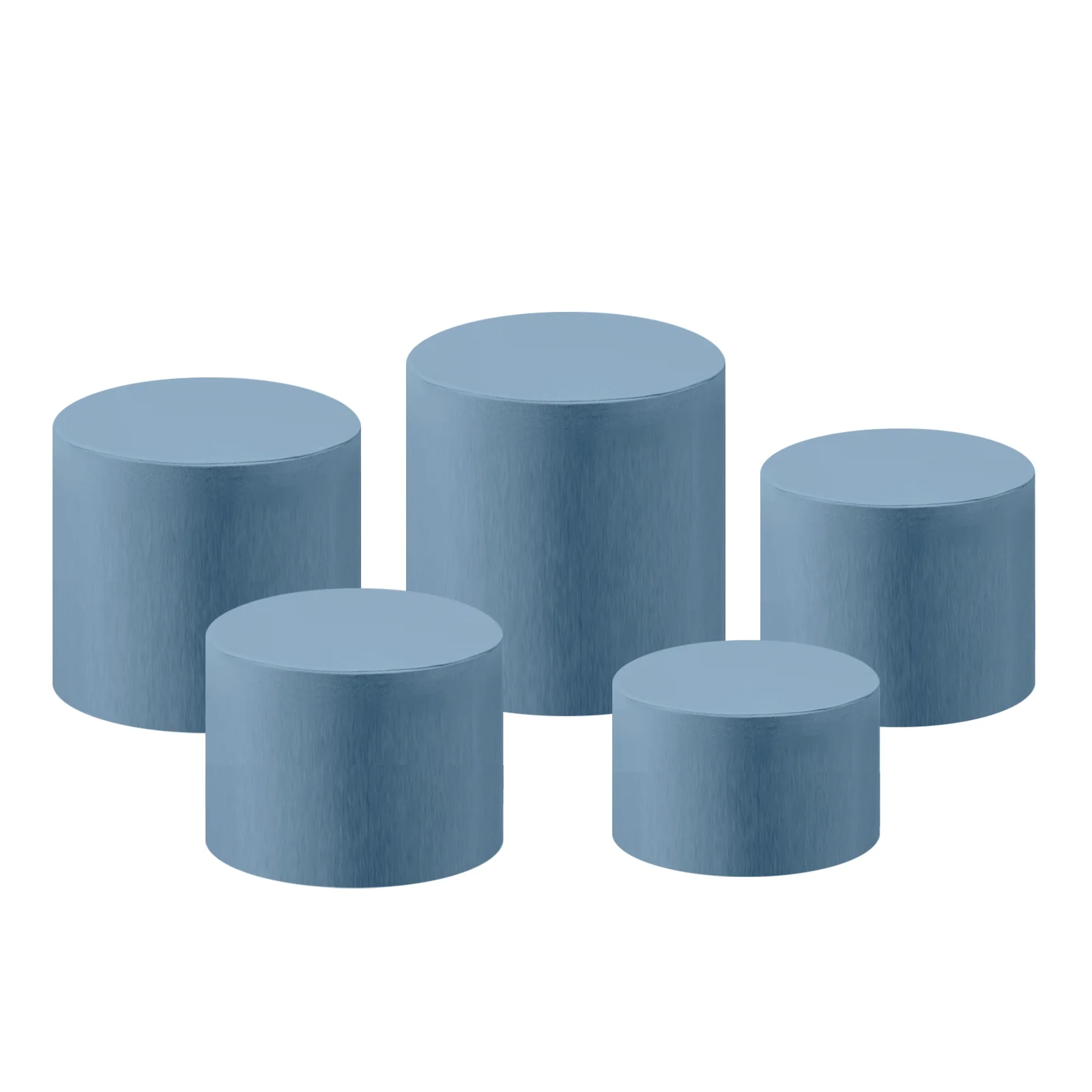 Spandex Covers for Cylinder Metal Cake/Dessert Pedestal Stands 5 pcs/set - Baby Blue