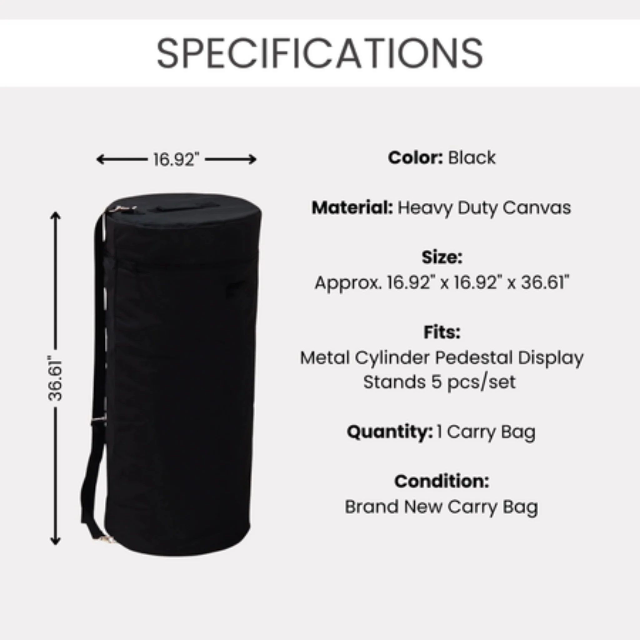 Zipper Carry Bag for Cylinder Pedestals - Image 2