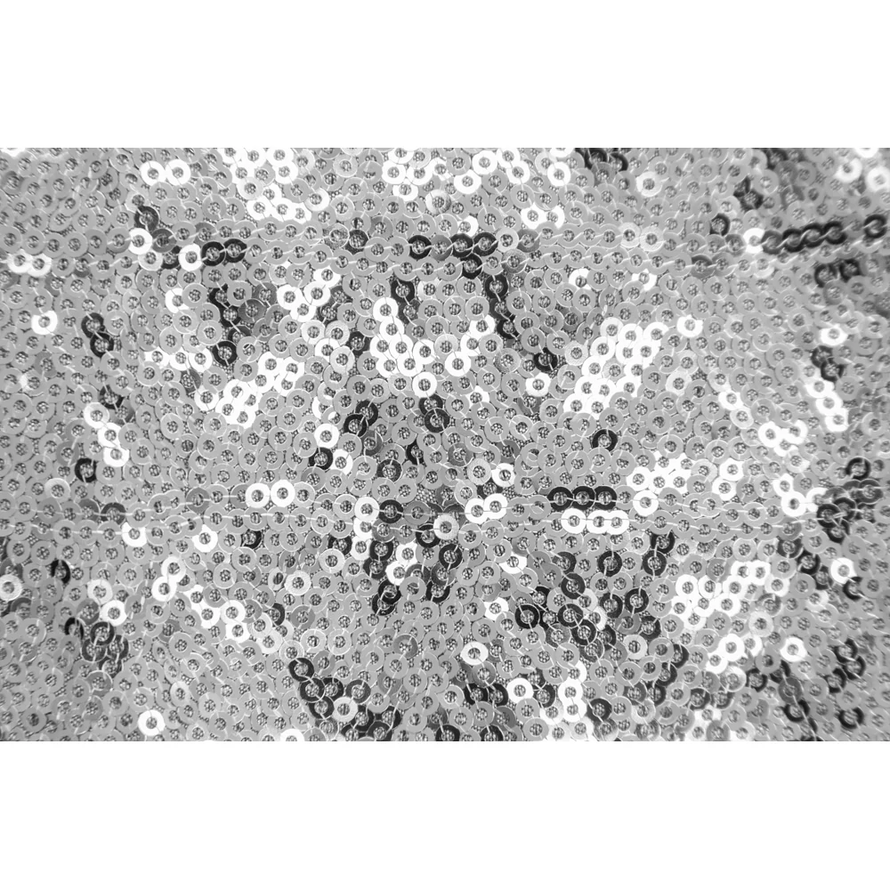 Diamond Glitz Sequin Rectangular Tablecloth 90"x156" - Silver - Image 4