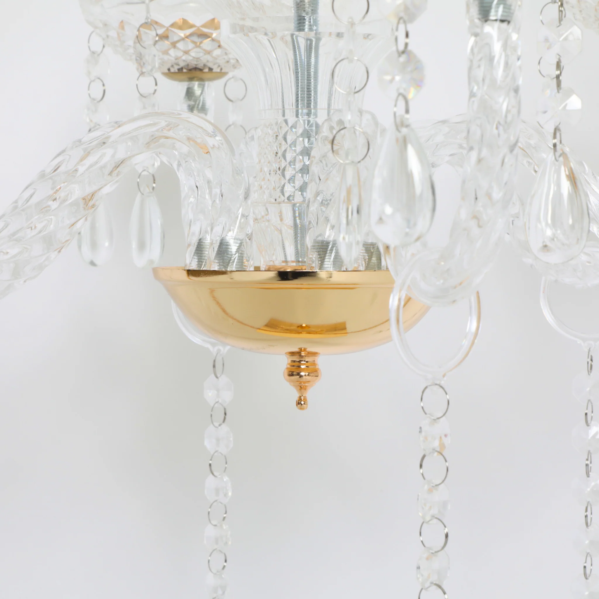 Diamond Shape Centerpiece with Hanging Chandelier - Gold - Image 6