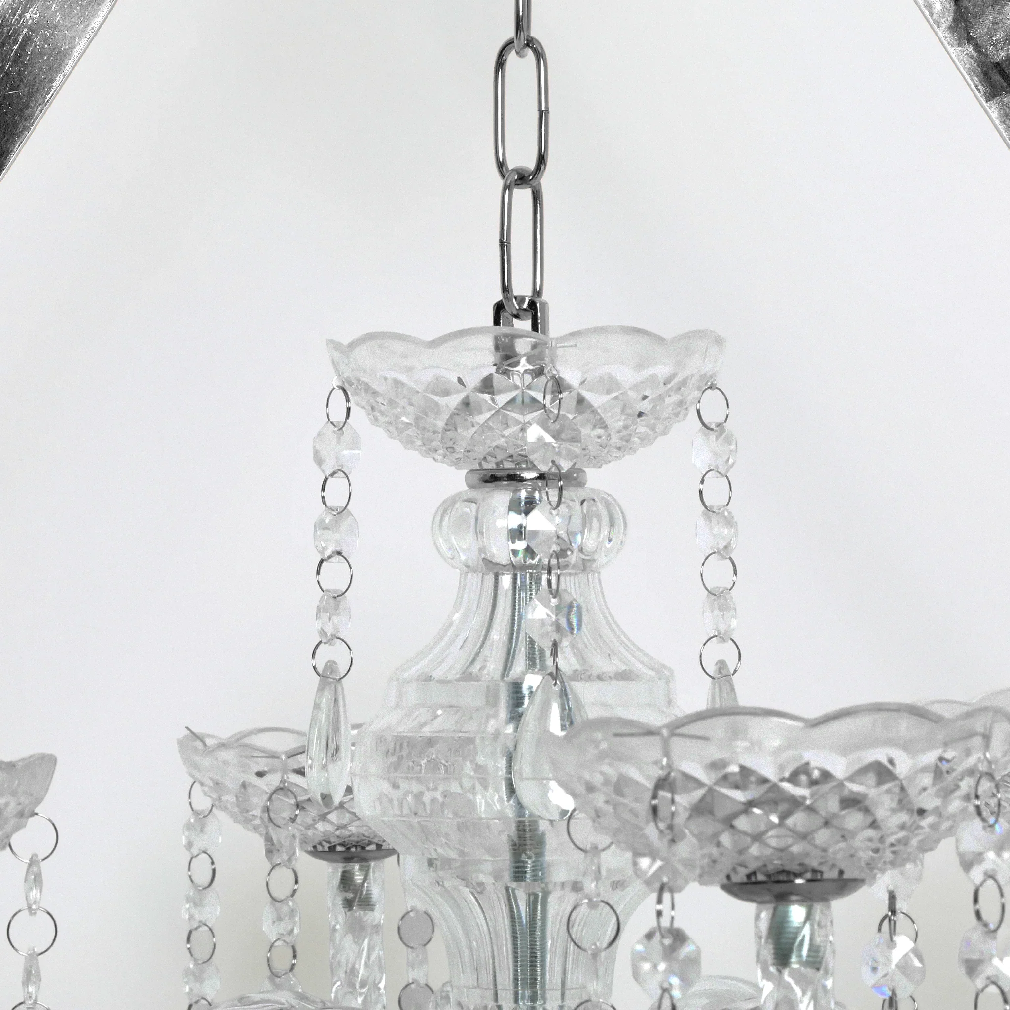 Diamond Shape Centerpiece with Hanging Chandelier - Silver - Image 5