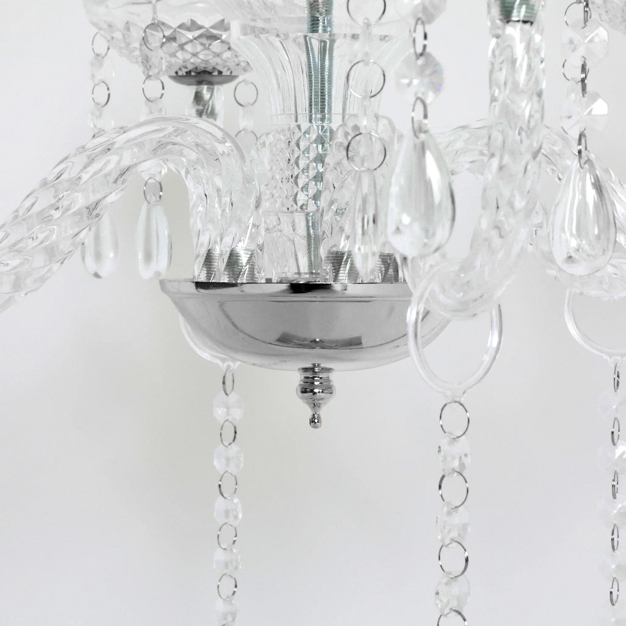 Diamond Shape Centerpiece with Hanging Chandelier - Silver - Image 7