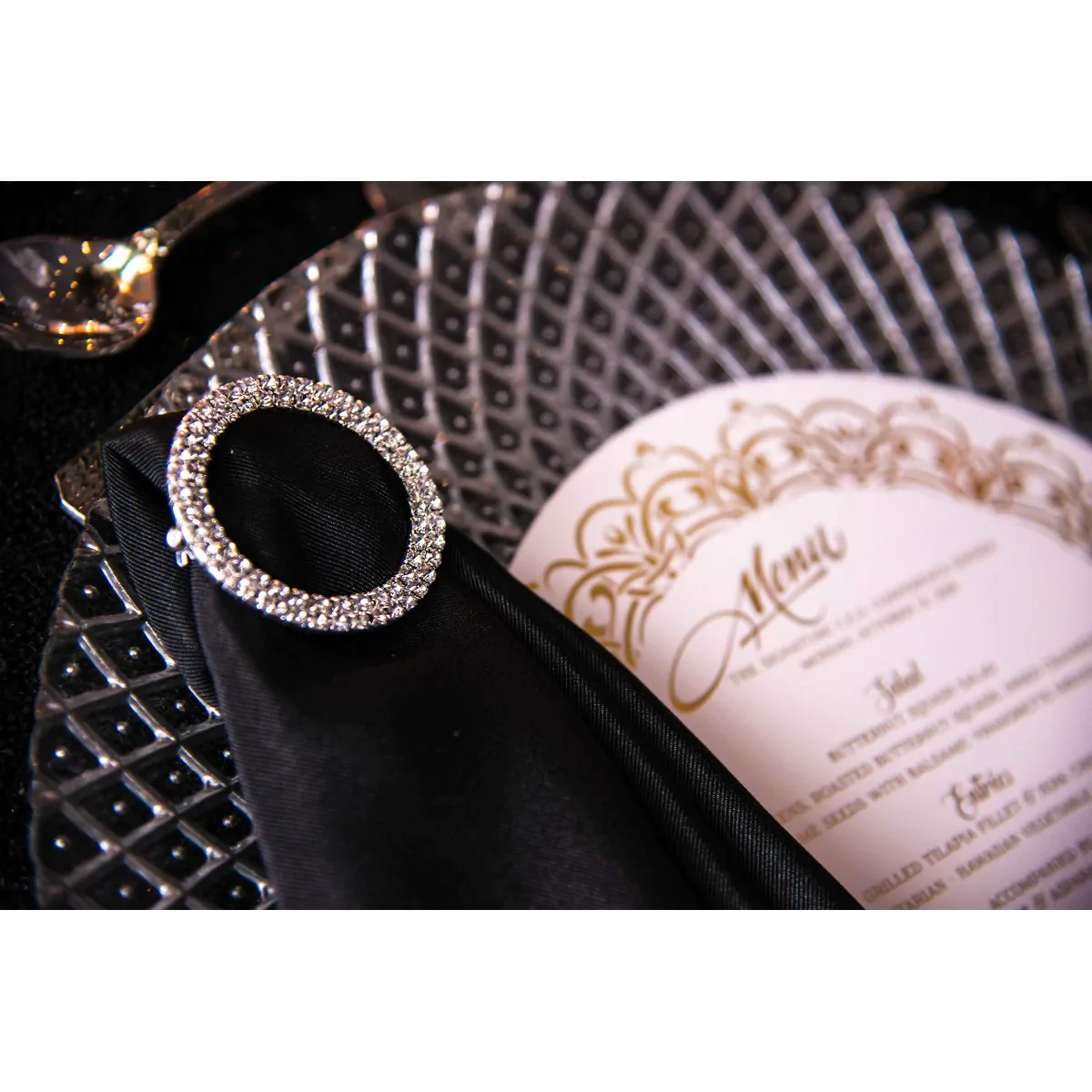 Economy Polyester Napkin 20"x20" - Black - Image 5