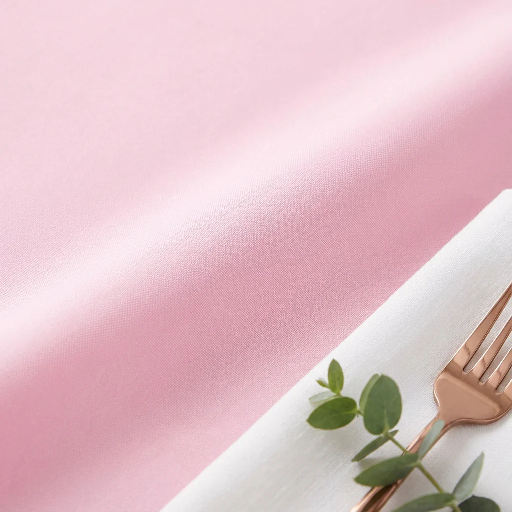Economy Polyester Tablecloth 108" Round - Pink - Image 4