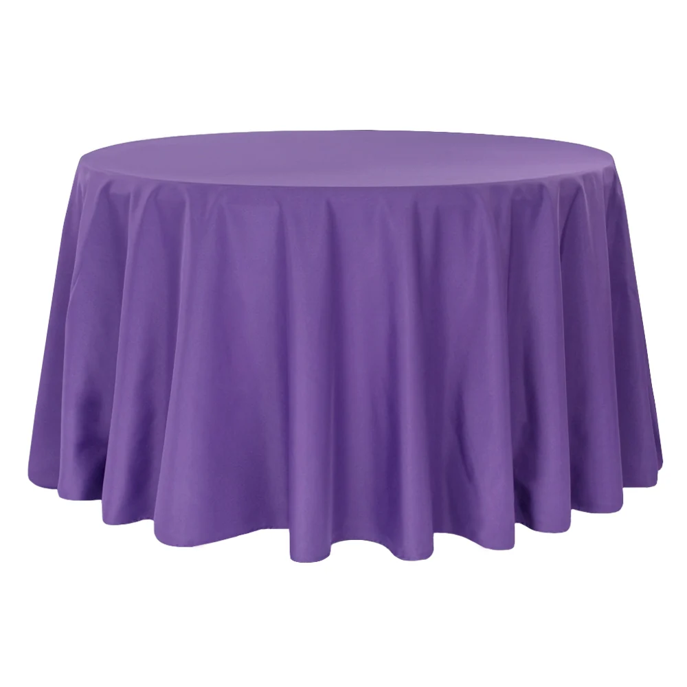 Economy Polyester Tablecloth 108" Round - Purple