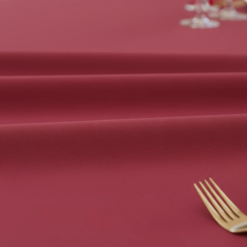 Economy Polyester Tablecloth 120" Round - Apple Red - Image 4