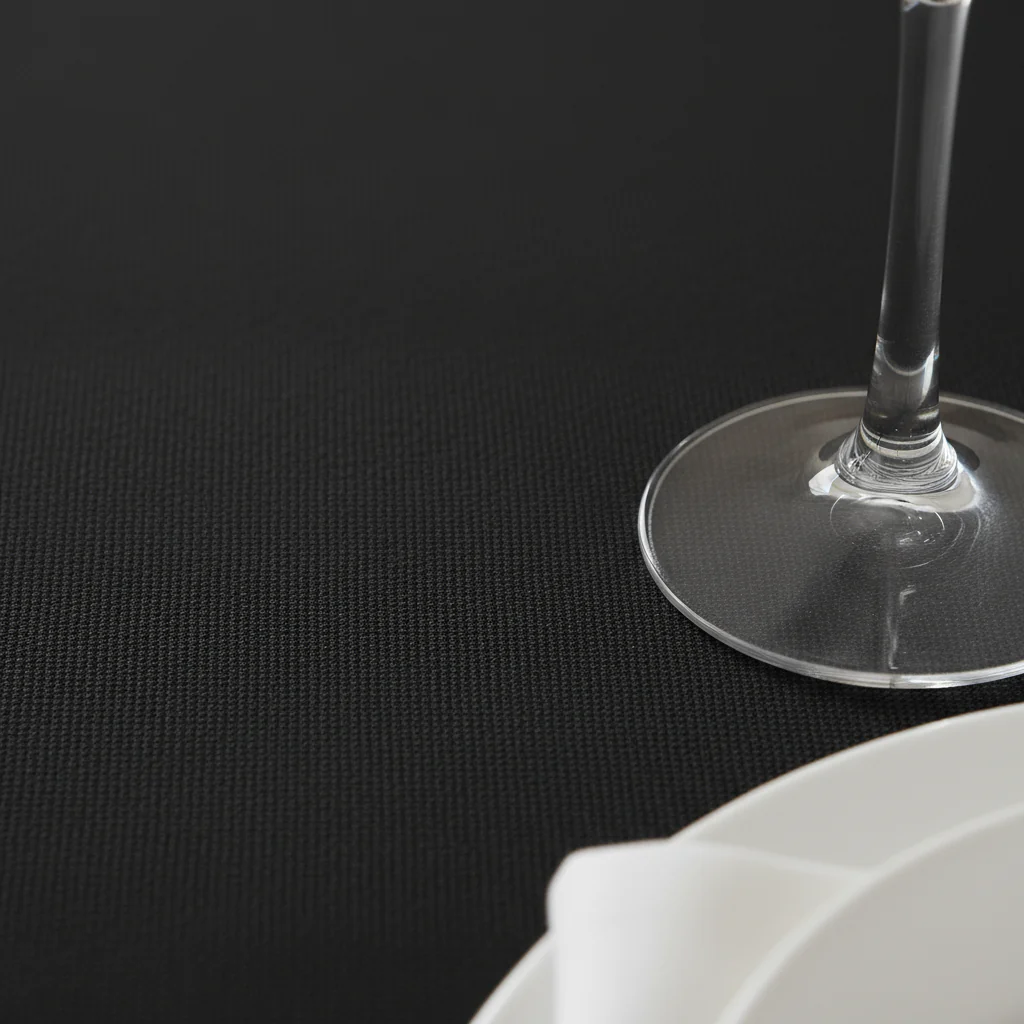 Economy Polyester Tablecloth 120" Round - Black - Image 4