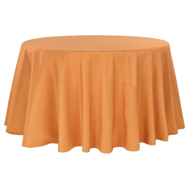 Economy Polyester Tablecloth 120" Round - Burnt Orange