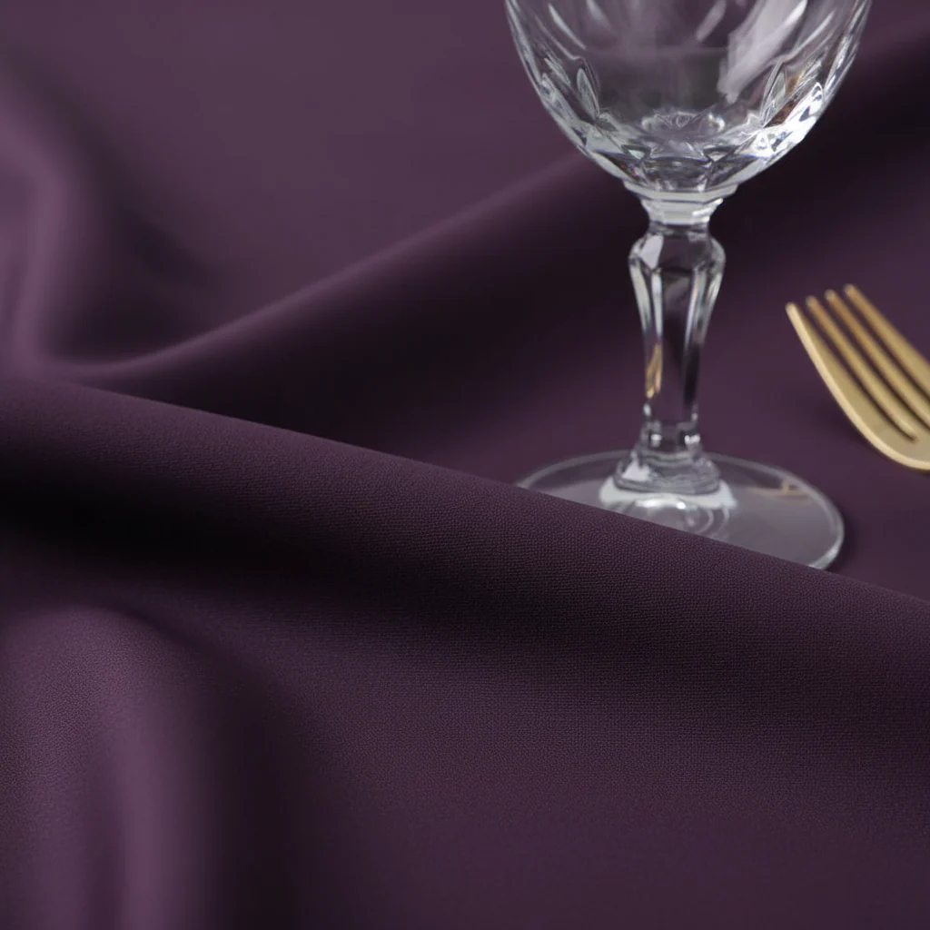 Economy Polyester Tablecloth 120" Round - Eggplant/Plum - Image 4