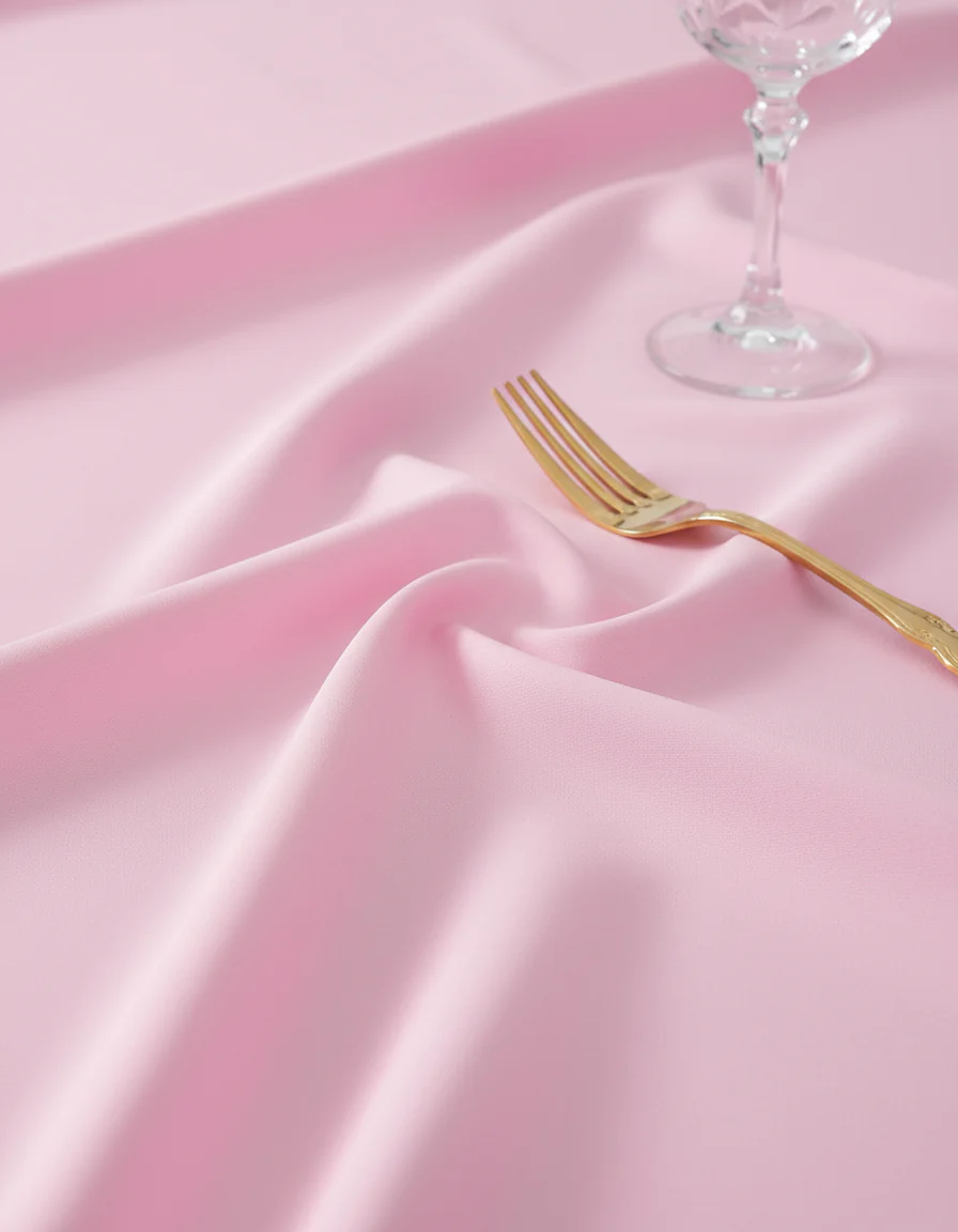 Economy Polyester Tablecloth 120" Round - Pink - Image 2