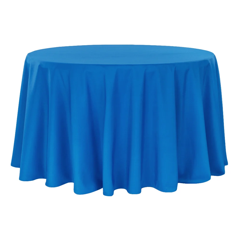 Economy Polyester Tablecloth 132" Round - Royal Blue