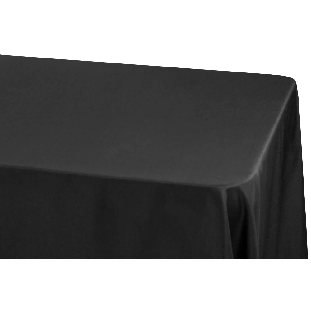 Economy Polyester Tablecloth 90"x132" Oblong Rectangular - Black - Image 4