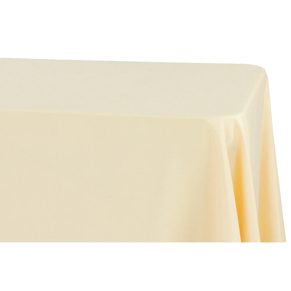Economy Polyester Tablecloth 90"x132" Oblong Rectangular - Champagne - Image 4
