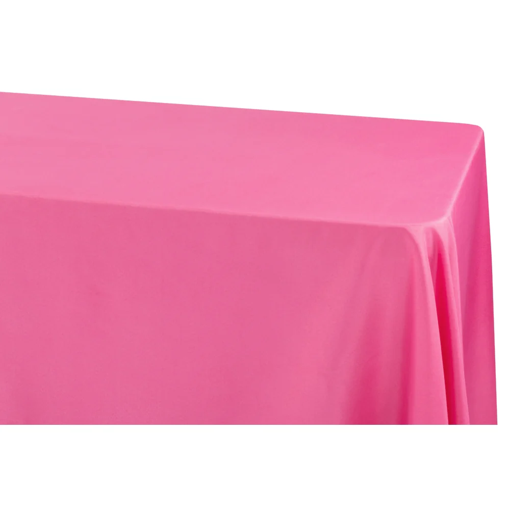 Economy Polyester Tablecloth 90"x132" Oblong Rectangular - Fuchsia - Image 2