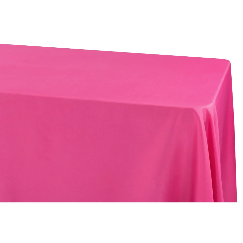 Economy Polyester Tablecloth 90"x156" Oblong Rectangular - Fuchsia - Image 2