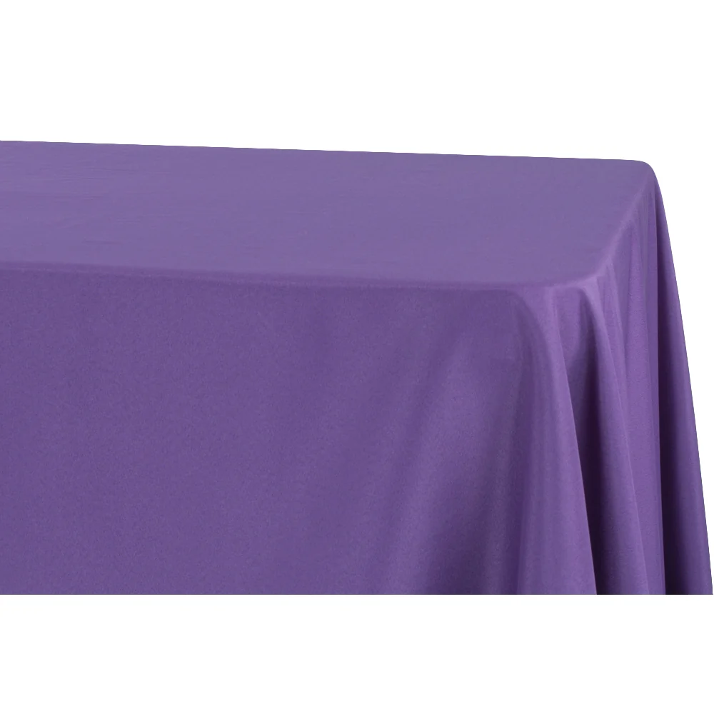 Economy Polyester Tablecloth 90"x156" Oblong Rectangular - Purple - Image 2