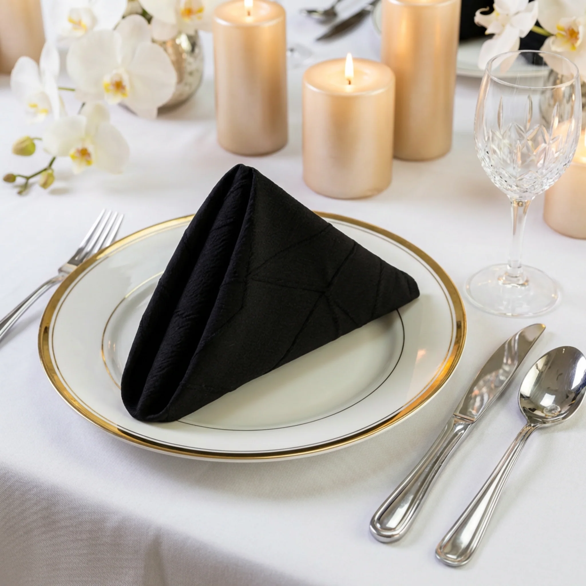5 pcs/pk Embossed Geometric Jacquard Napkin 20"x20" - Black - Image 8
