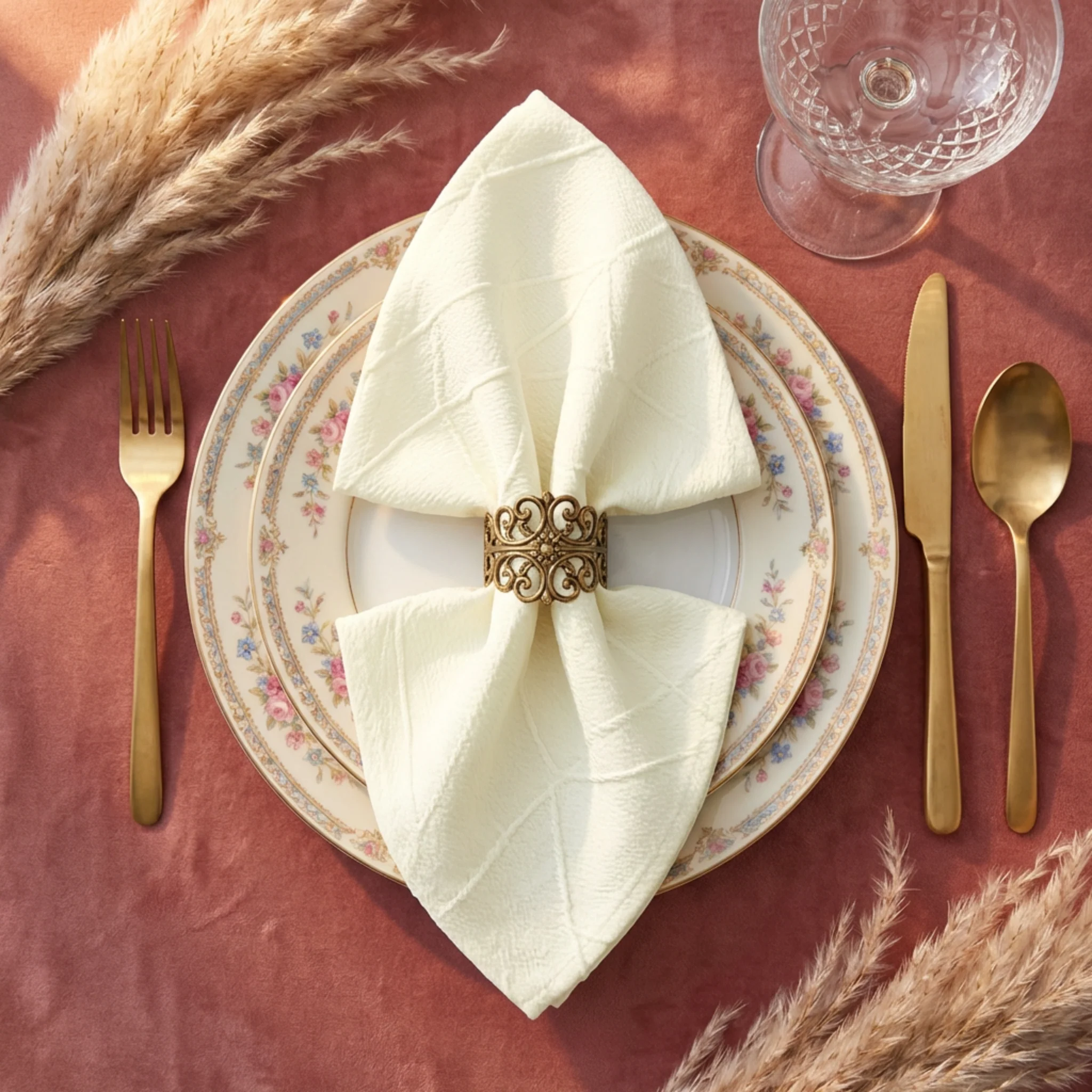 5 pcs/pk Embossed Geometric Jacquard Napkin 20"x20" - Ivory - Image 8