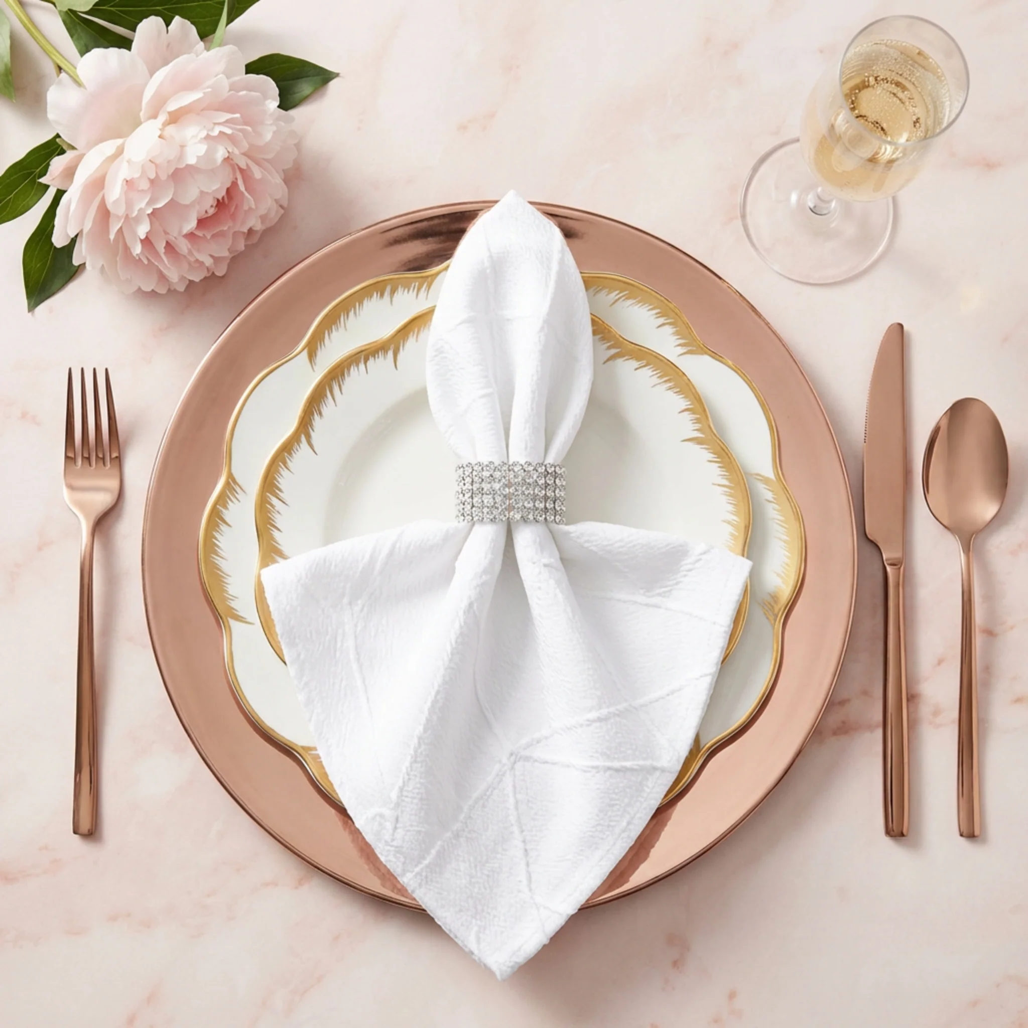 5 pcs/pk Embossed Geometric Jacquard Napkin 20"x20" - White - Image 2