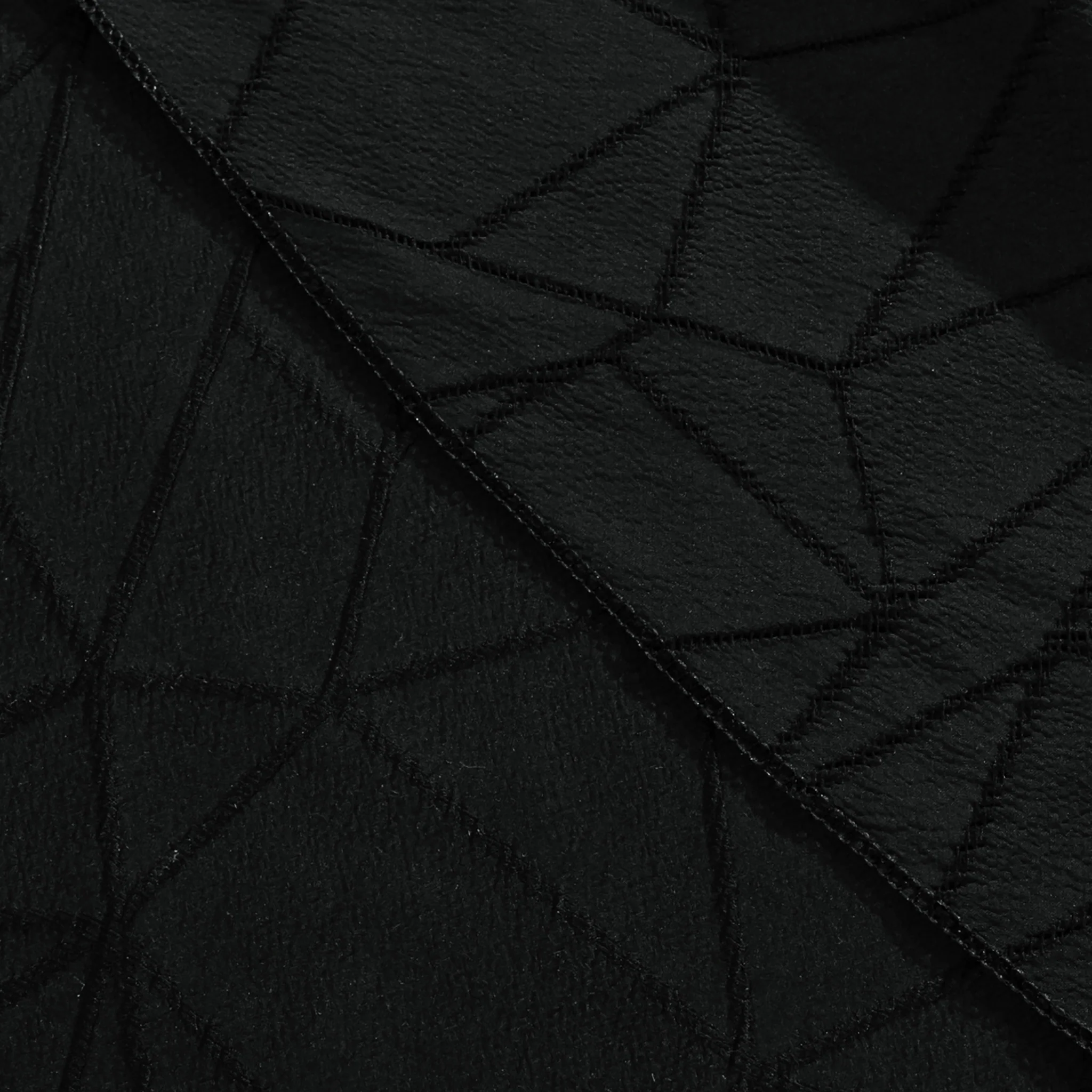 Embossed Geometric Jacquard 120" Round Tablecloth - Black - Image 7
