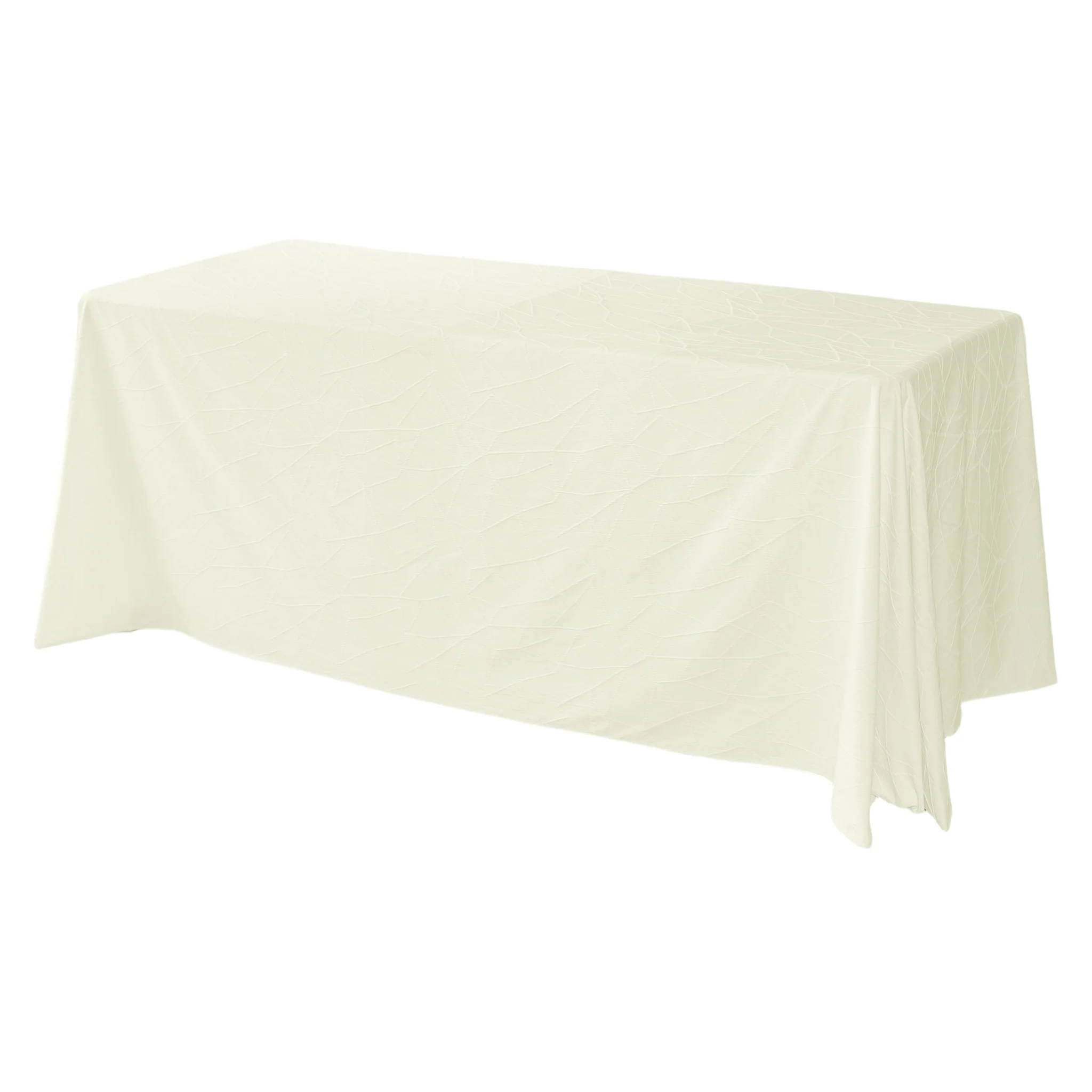 Embossed Geometric Jacquard 90"x132" Rectangle Tablceloth - Ivory