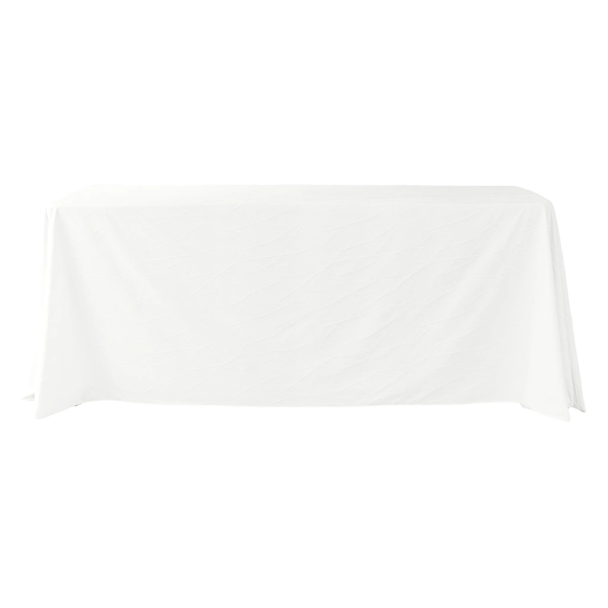 Embossed Geometric Jacquard 90"x132" Rectangle Tablceloth - Light Ivory/Off White - Image 6