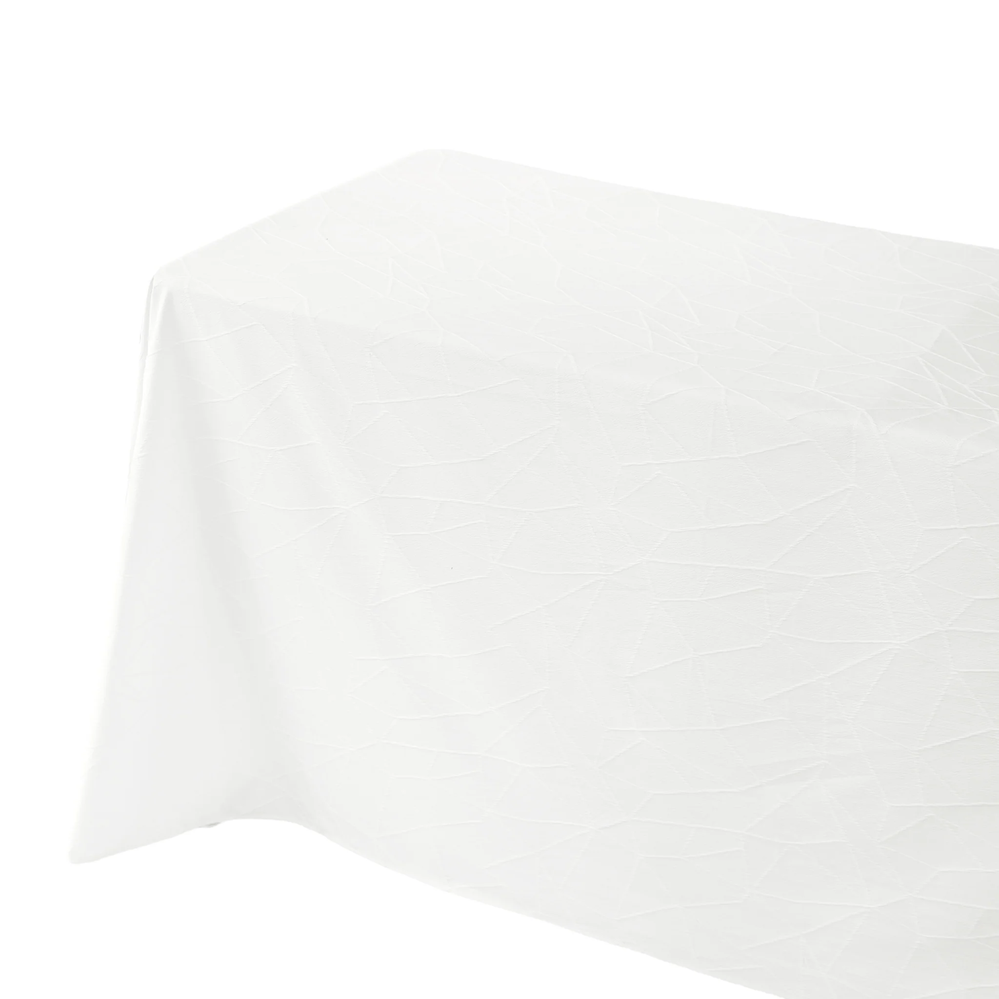 Embossed Geometric Jacquard 90"x156" Rectangle Tablecloth - Light Ivory/Off White - Image 5