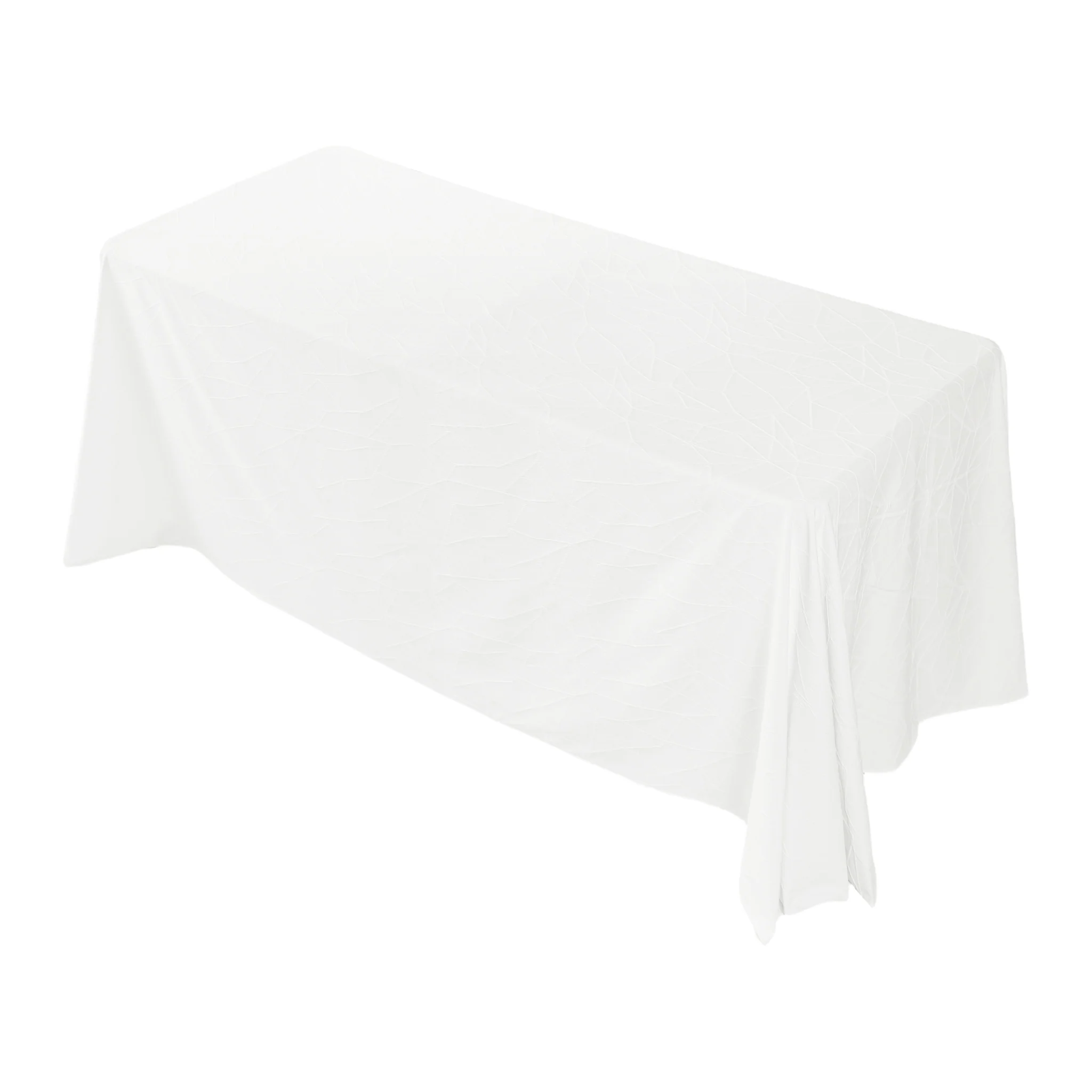 Embossed Geometric Jacquard 90"x156" Rectangle Tablecloth - Light Ivory/Off White - Image 6