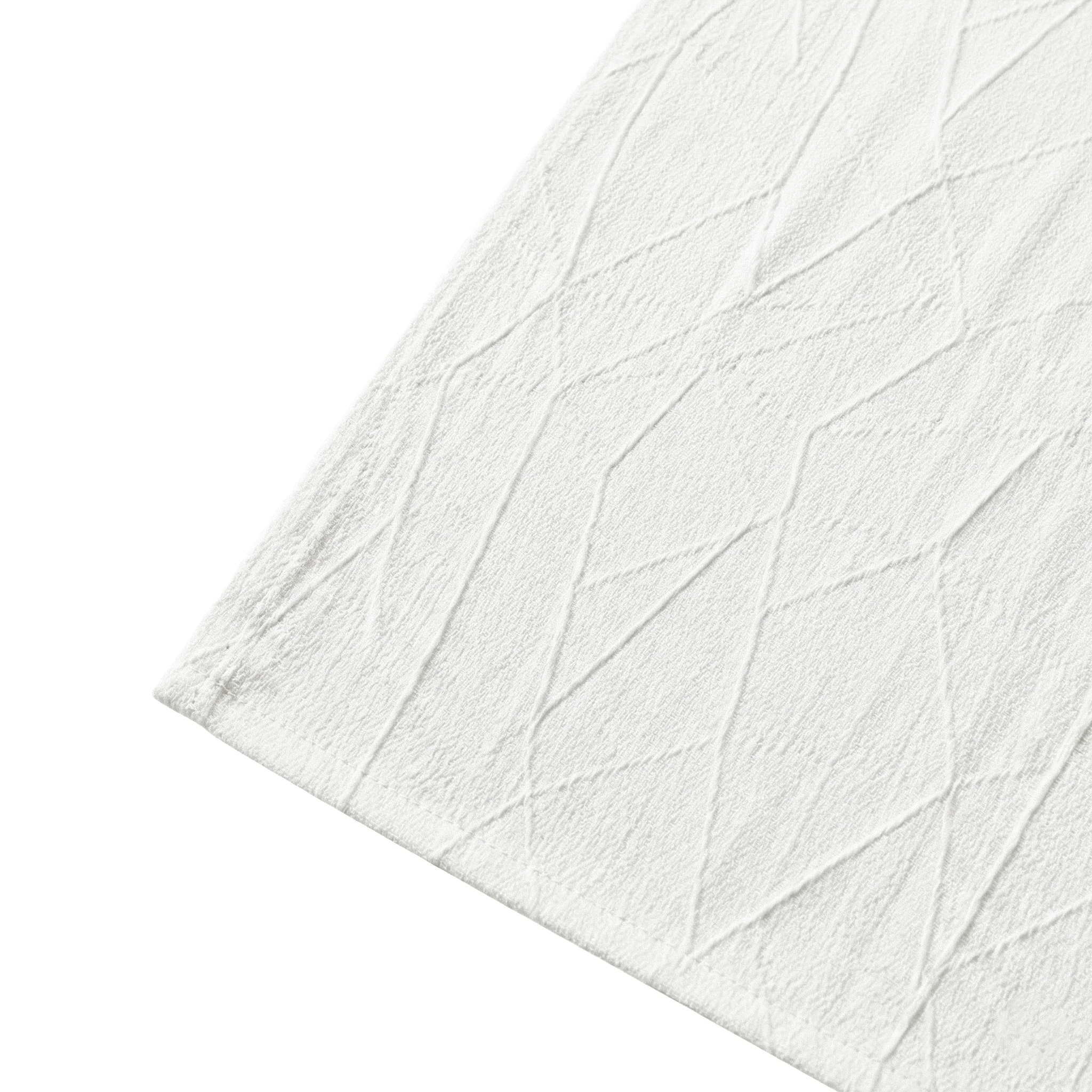 Embossed Geometric Jacquard Table Runner - Light Ivory/Off White - Image 6