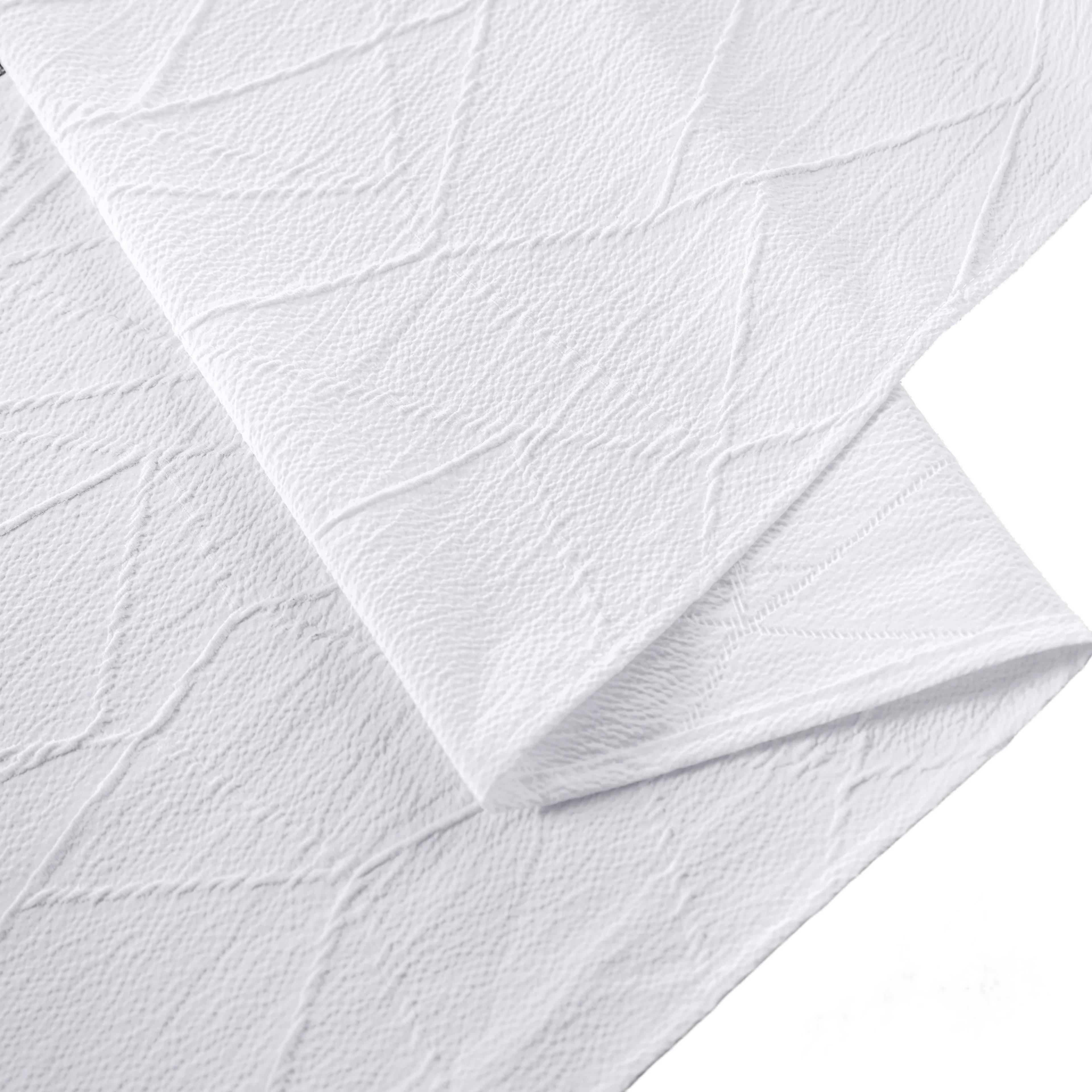 Embossed Geometric Jacquard Table Runner - White - Image 3