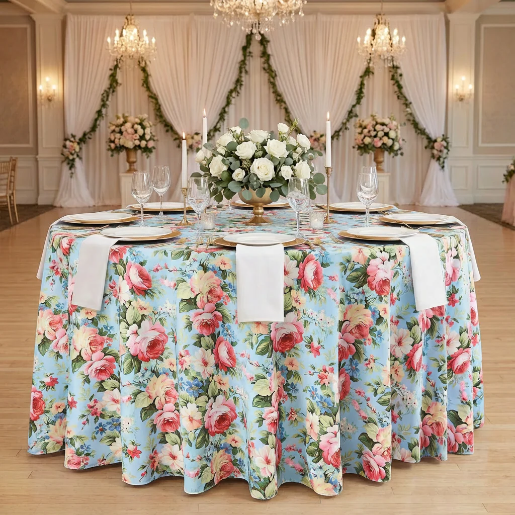 English Garden Floral 132" Round Tablecloth - Image 2
