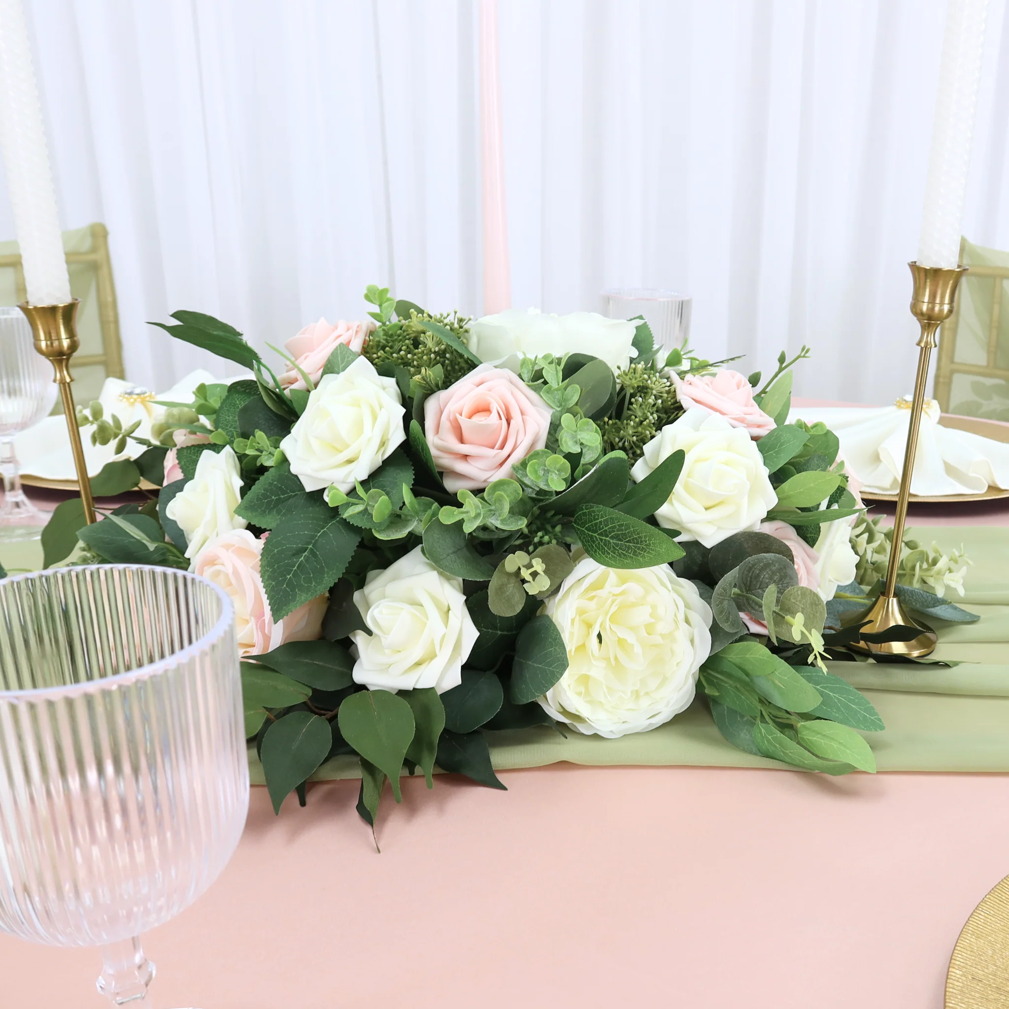 Eucalyptus Artificial Silk Greenery Bush Bundle - Image 5
