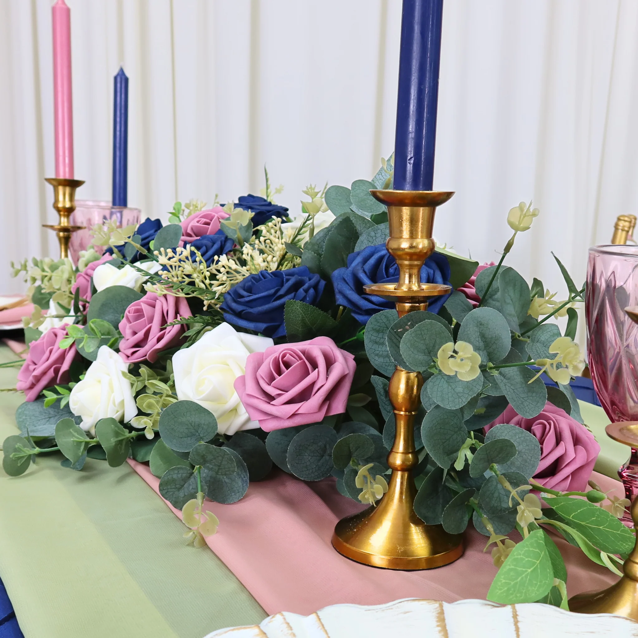 Eucalyptus Artificial Silk Greenery Bush Bundle - Image 6