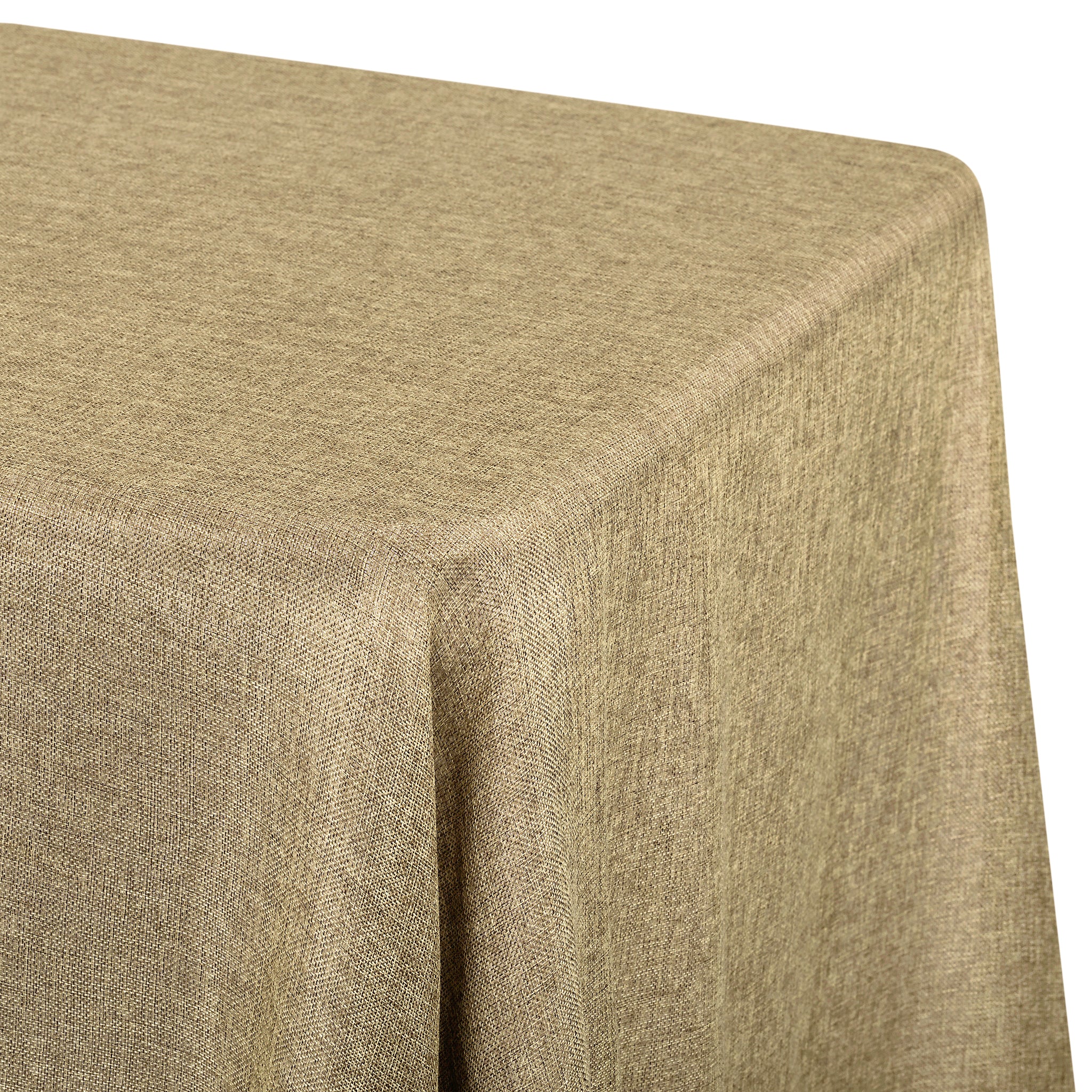 Faux Burlap Tablecloth 90"x132" Rectangular - Natural Tan - Image 2