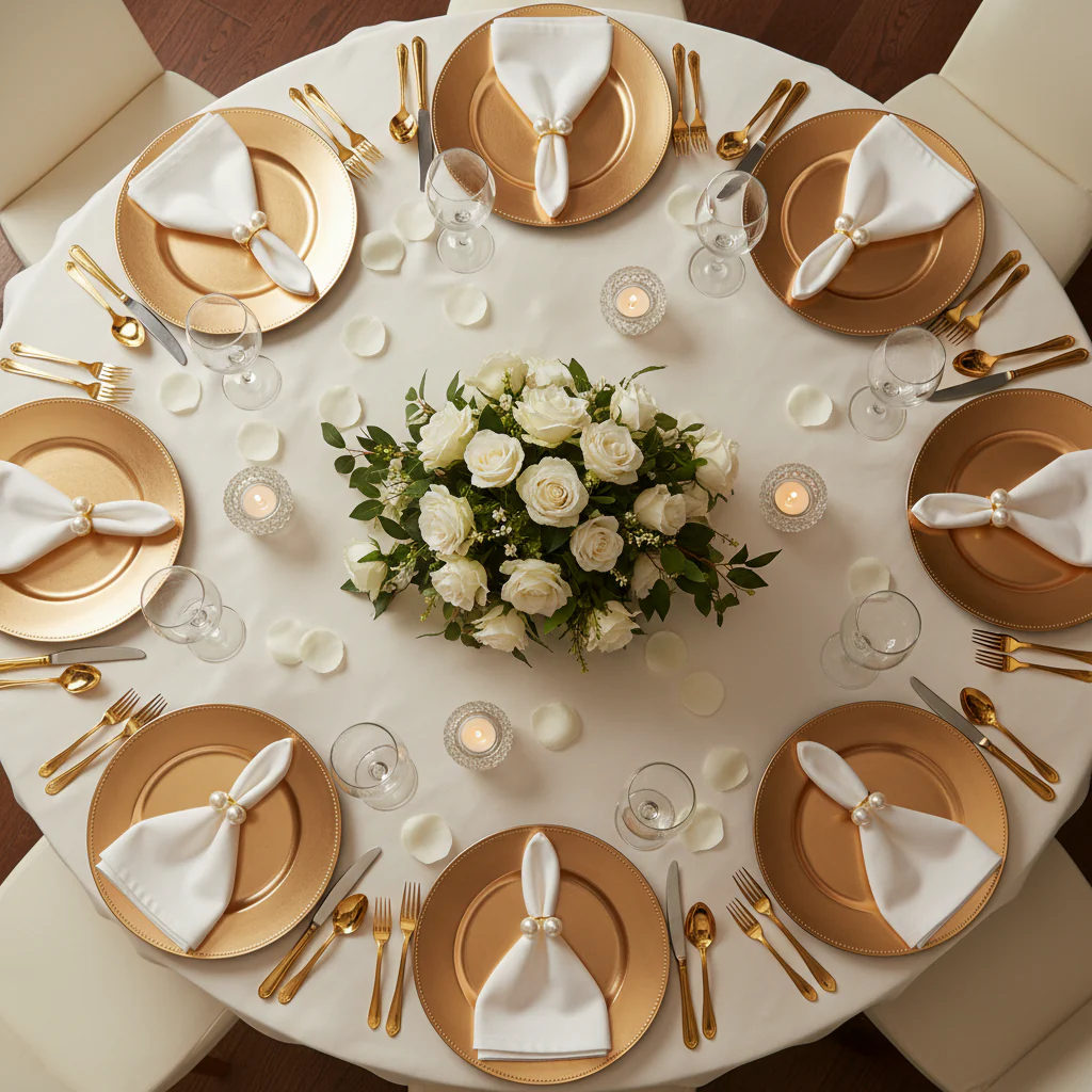 10 pc/pk Faux Pearl Napkin Ring - Gold - Image 4