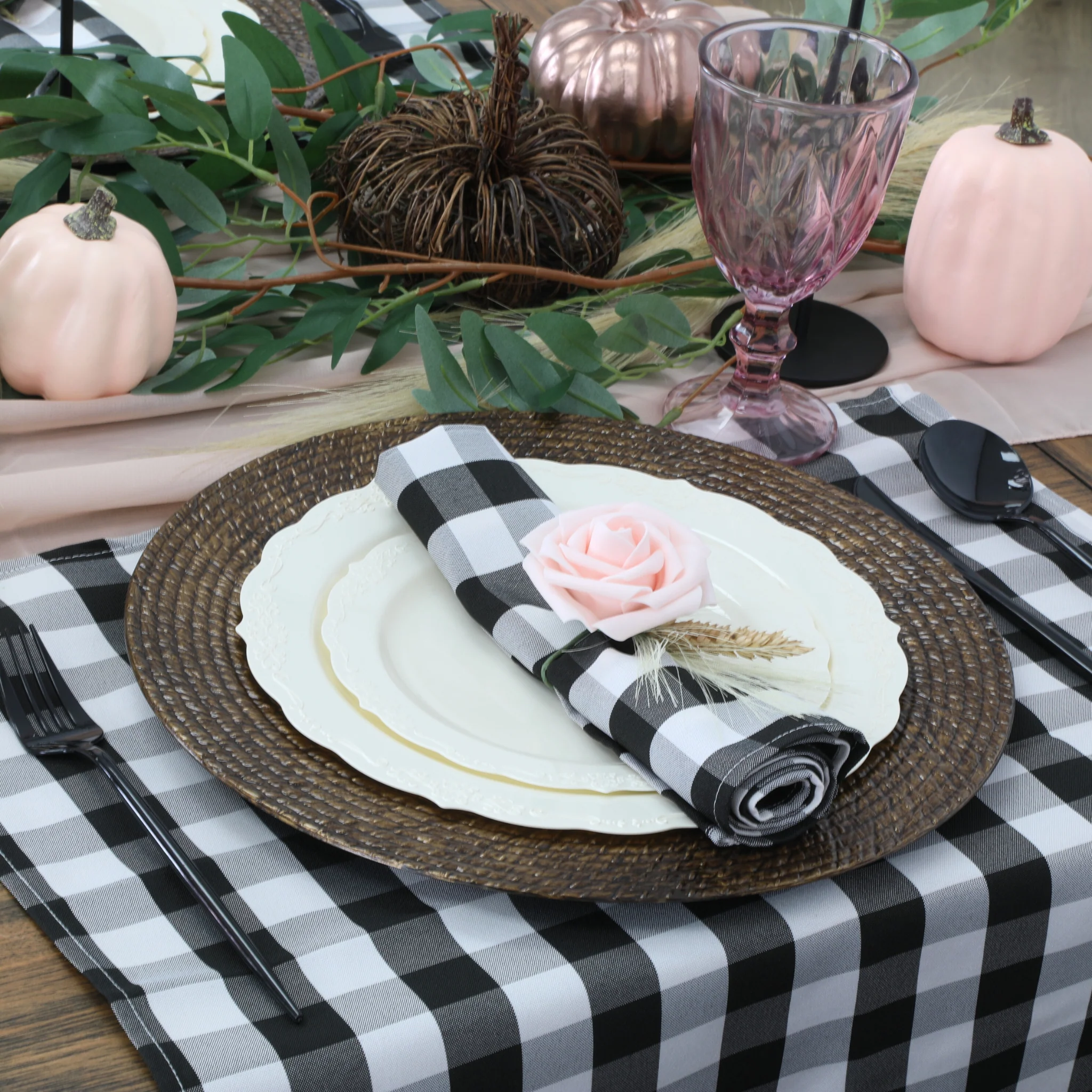Faux Rattan Braided Acrylic Charger Plate - Brown - Image 5