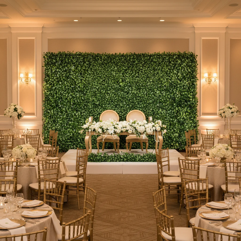 Faux Silk Boxwood Greenery Wall Panel Mat Backdrop 60cm x 40cm - Image 10