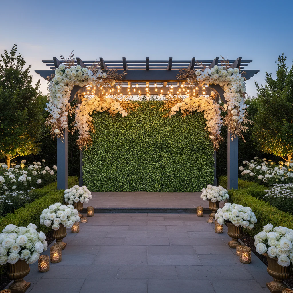 Faux Silk Boxwood Greenery Wall Panel Mat Backdrop 60cm x 40cm - Image 11