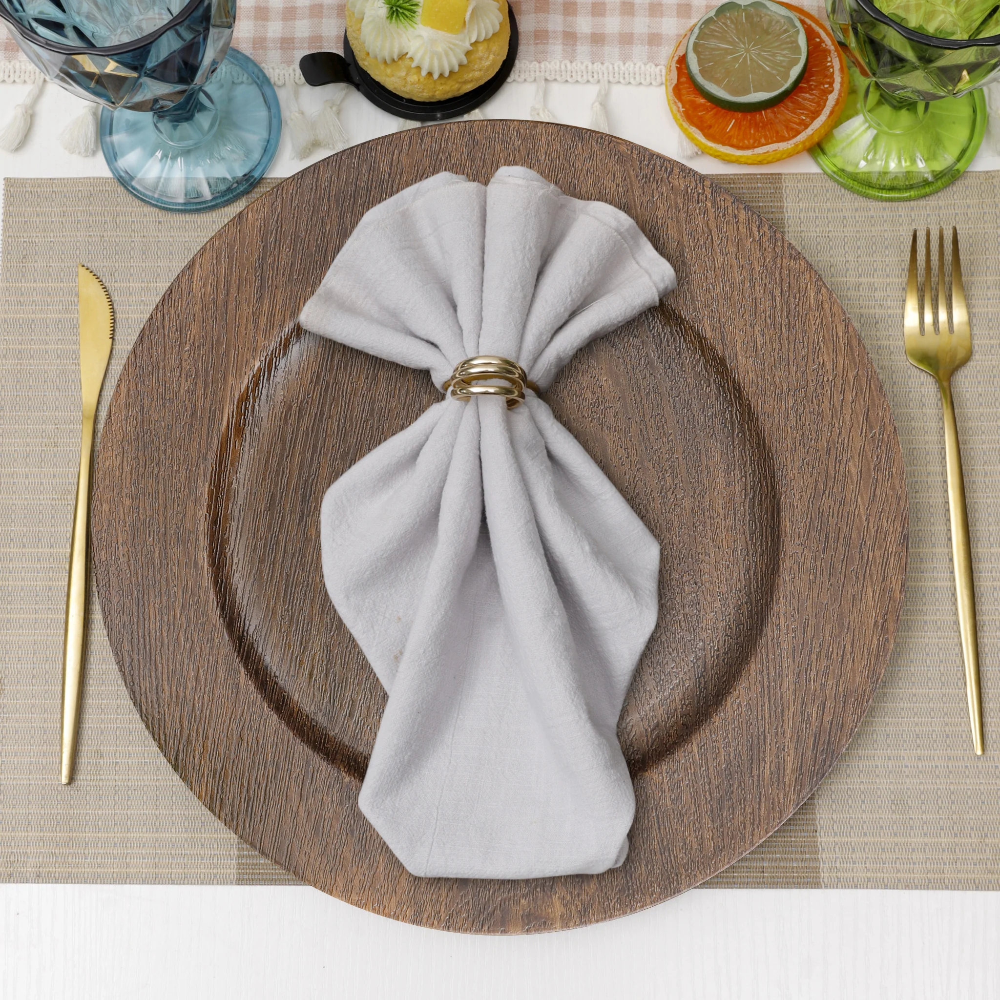 Faux Wood Acrylic Charger Plate - Image 2