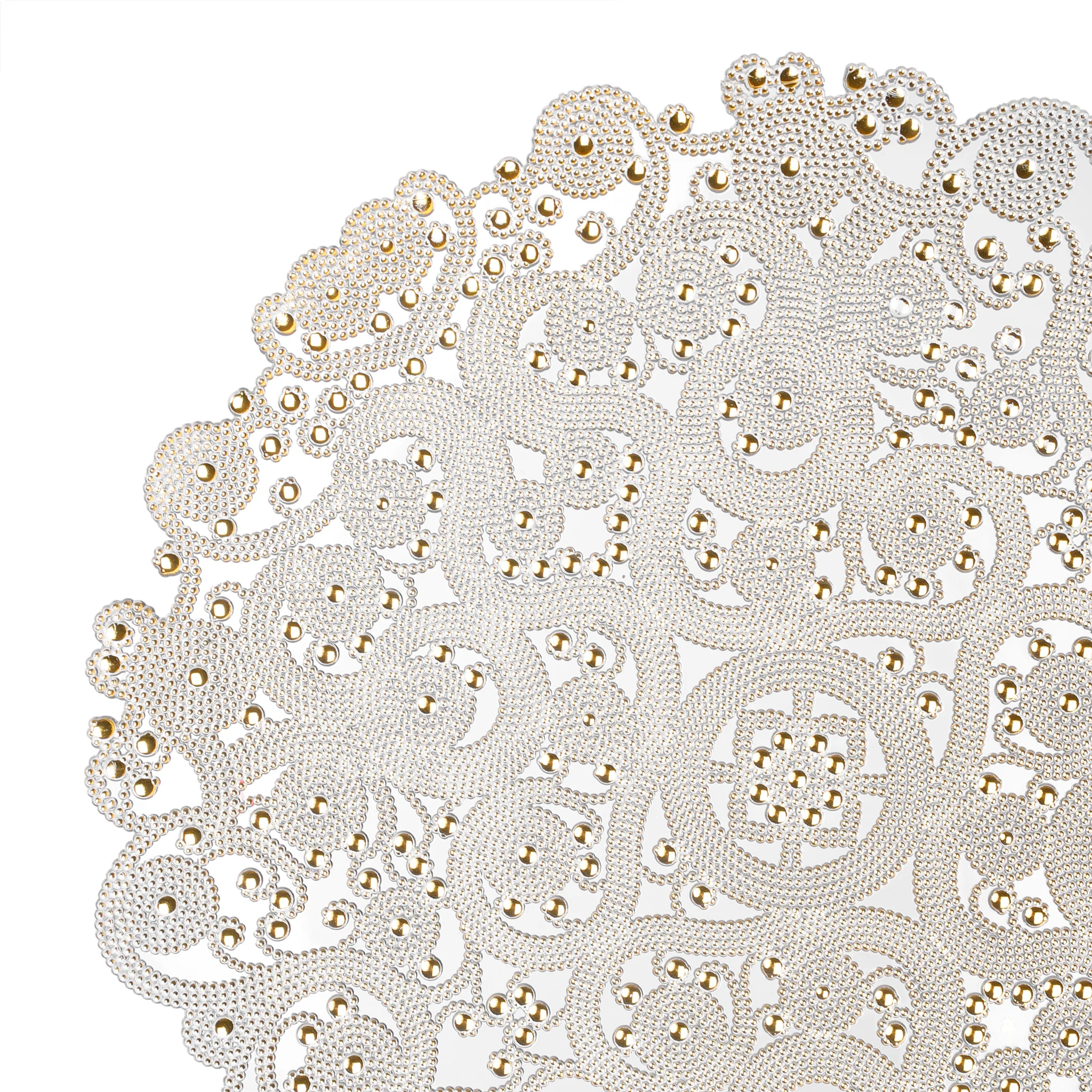 8 pc/set Filigree Acrylic Charger Plate - Gold - Image 3