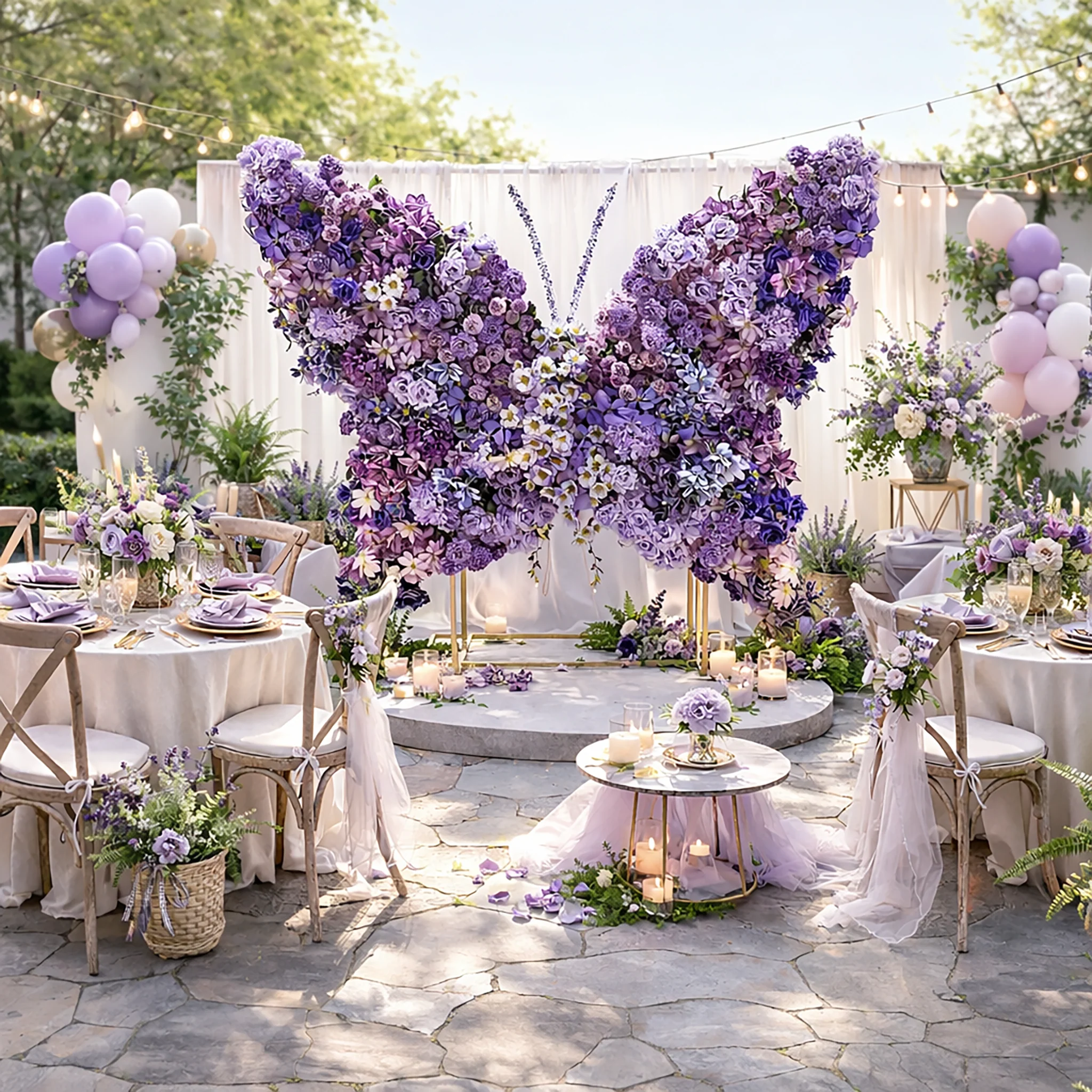 Artificial 3D Floral for Butterfly Backdrop Stand - Purple - Image 9