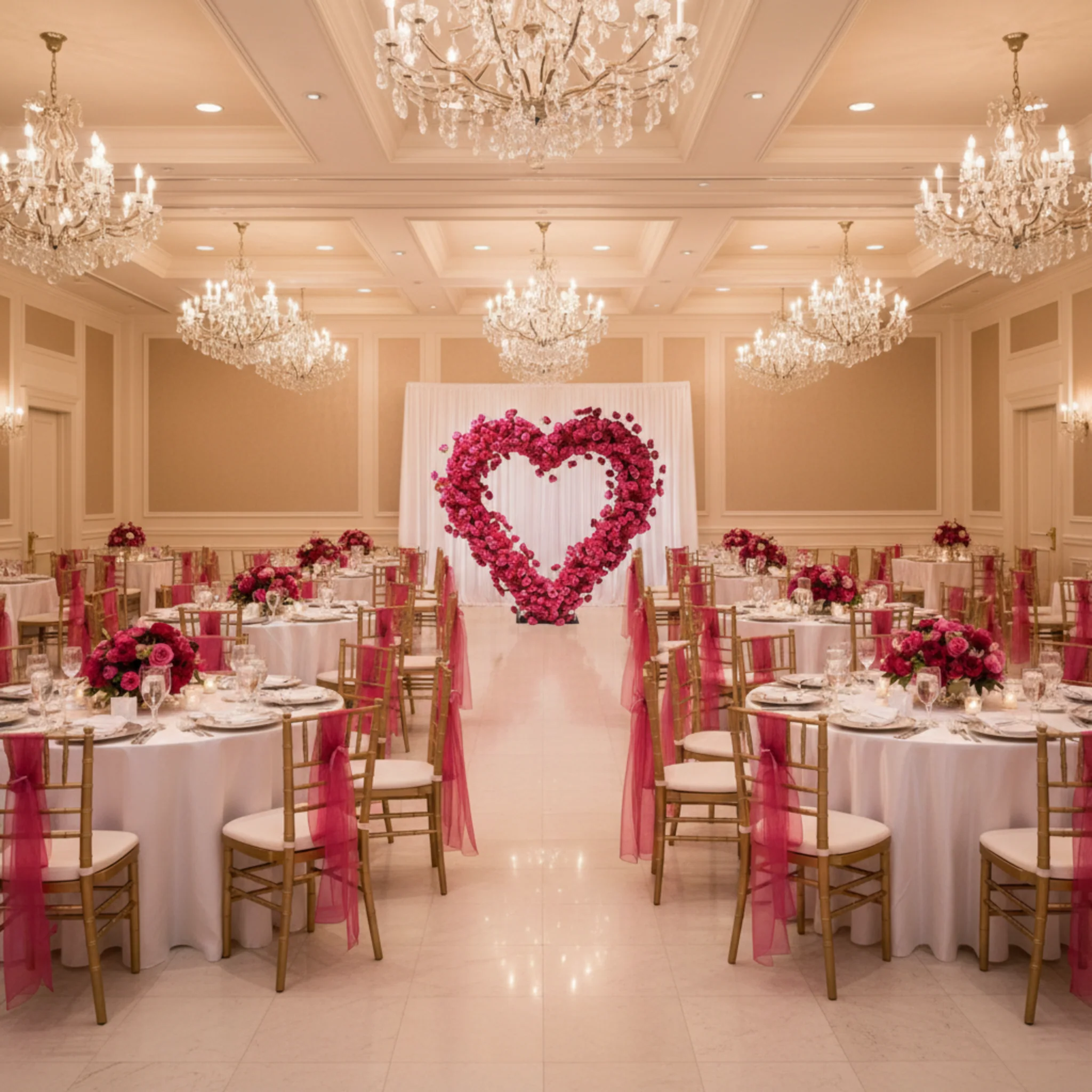 Floral 3D Backdrop for Open Heart Stand - Fuchsia - Image 12