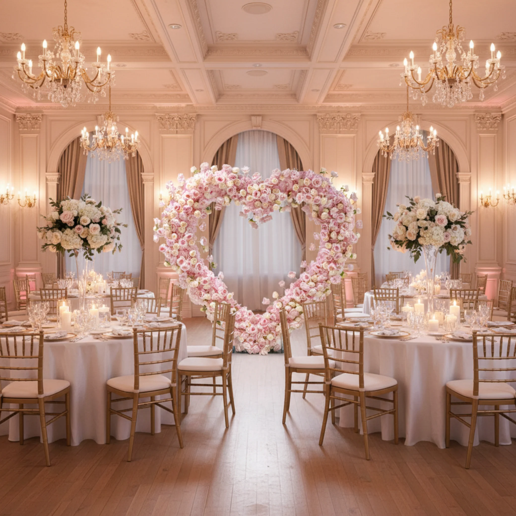 Floral 3D Backdrop for Open Heart Stand - Pink - Image 14