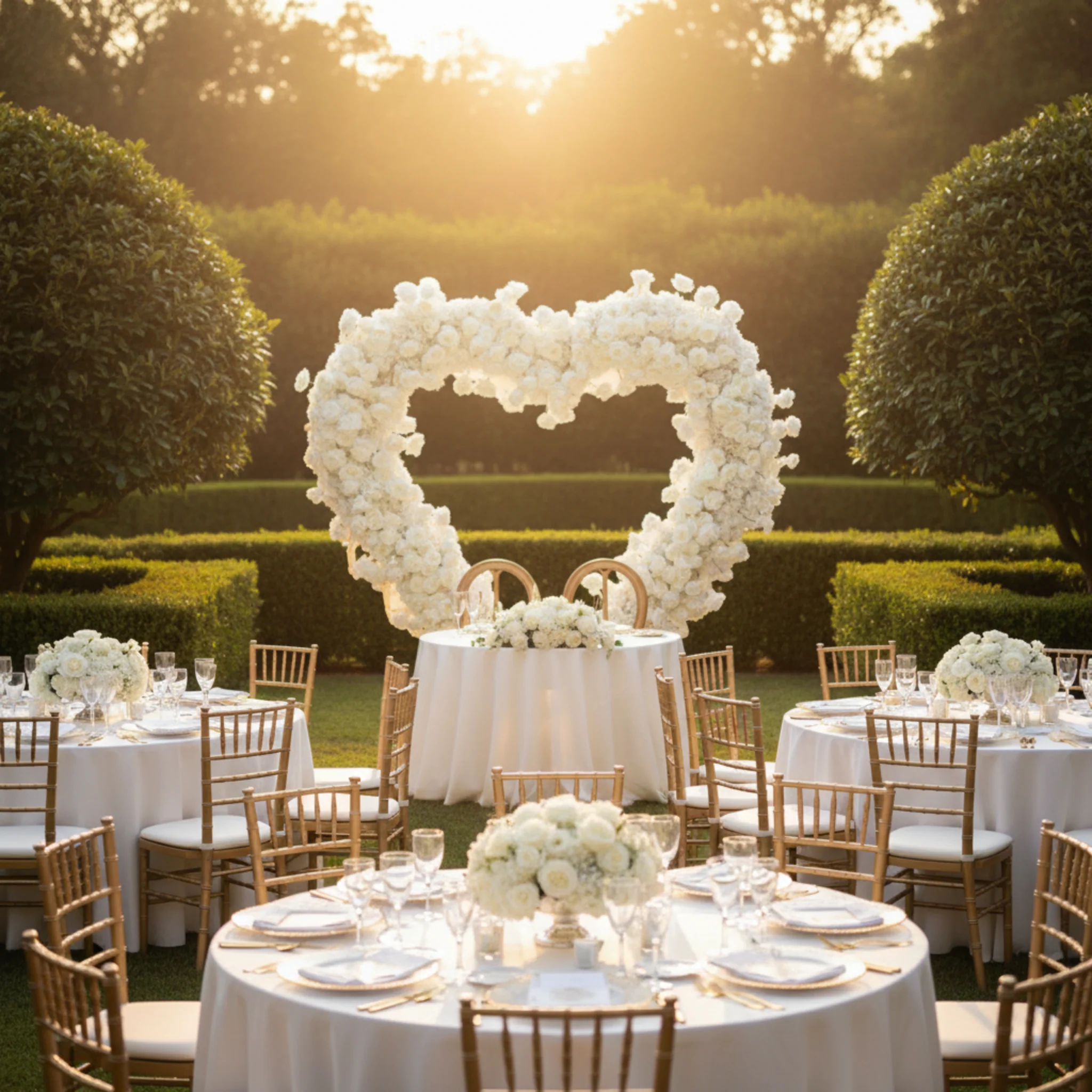 Floral 3D Backdrop for Open Heart Stand - White - Image 12