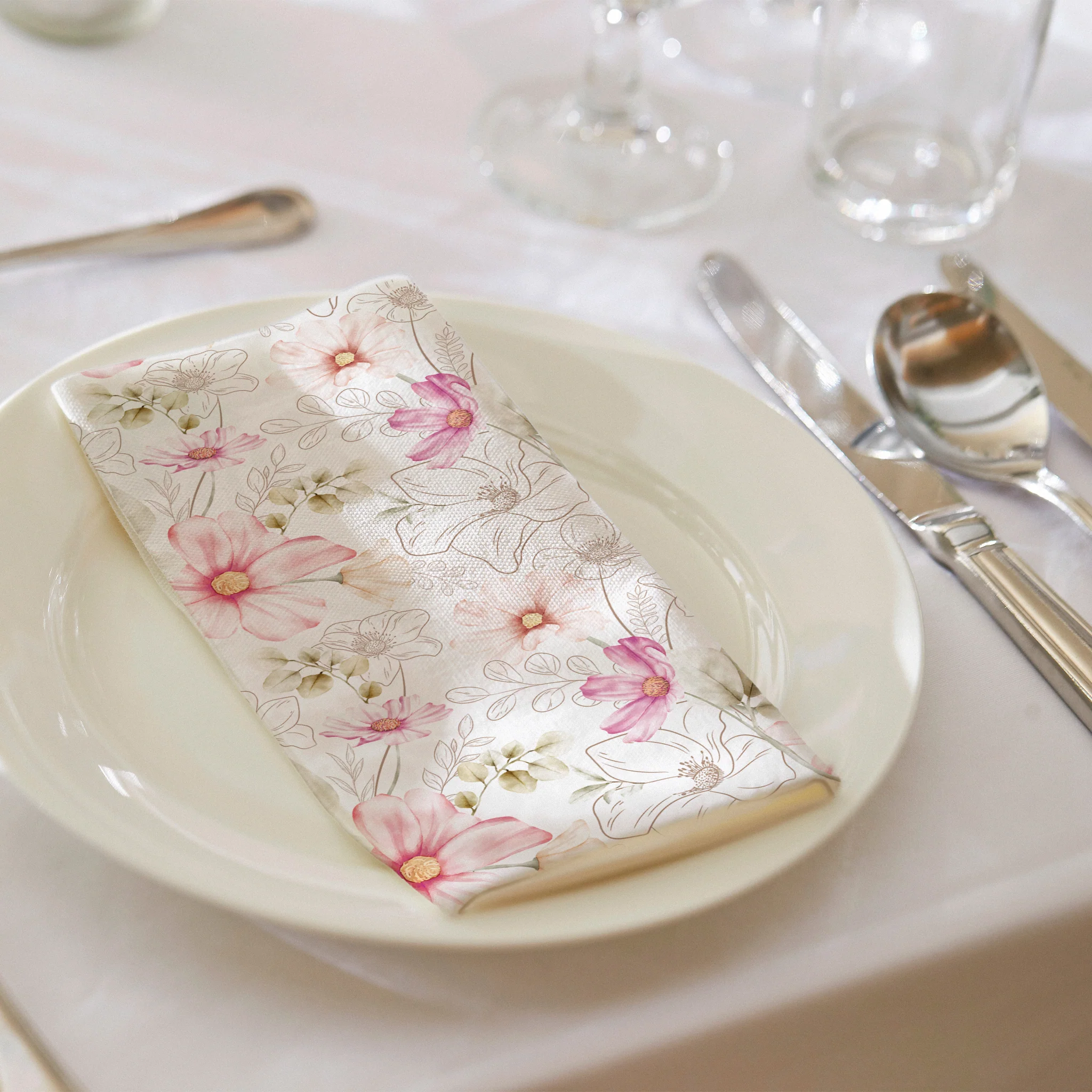 5 pcs/pk Floral Haze 20"x20" Napkin - Image 6